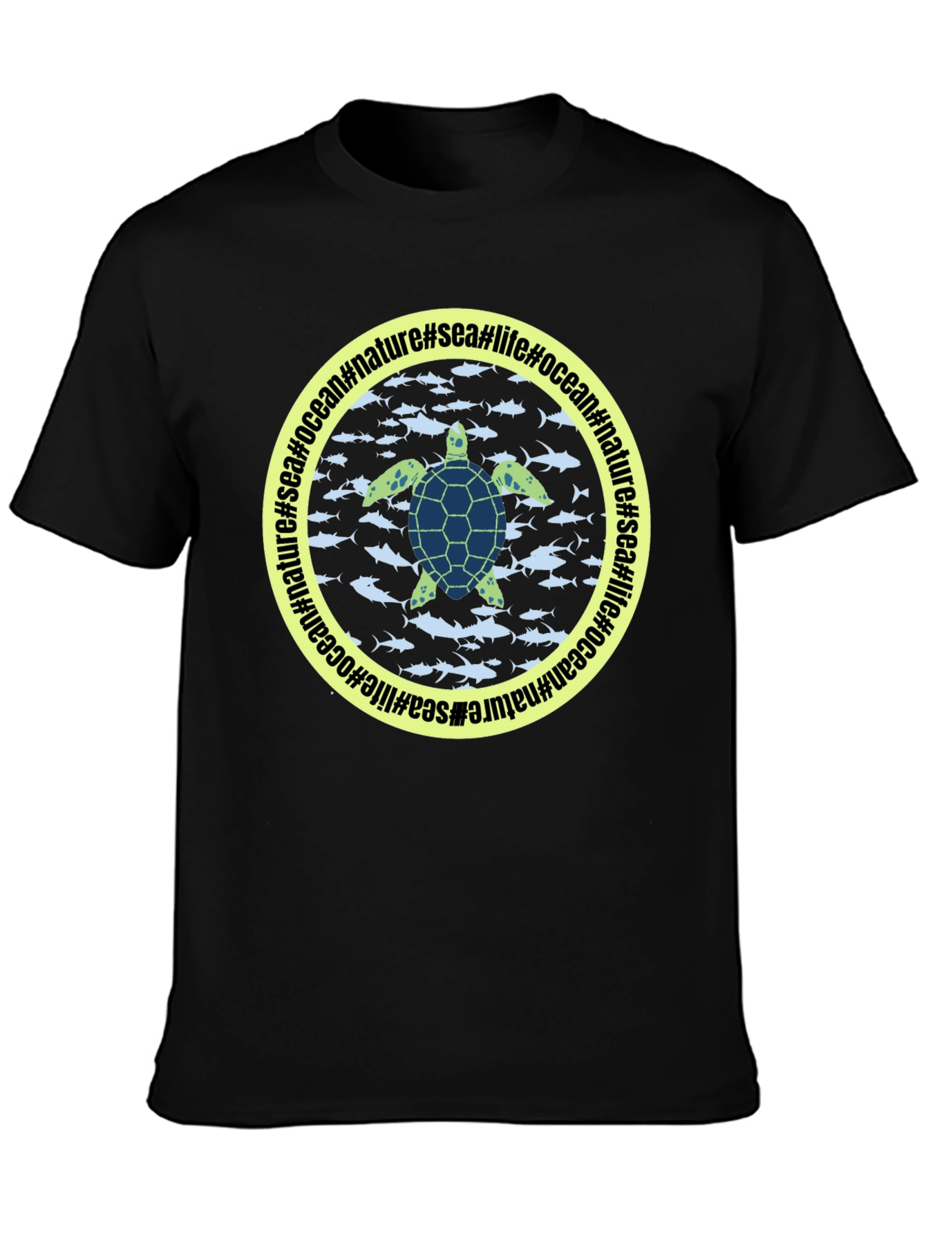 Sea Turtle Graphic Black T-Shirt