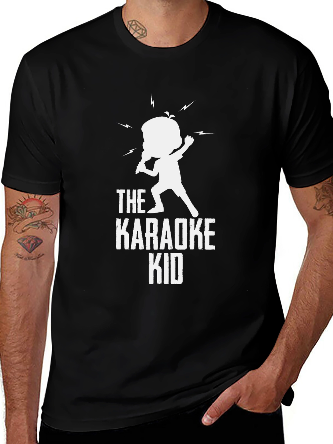 The Karaoke Kid T-Shirt - Black Novelty Tee