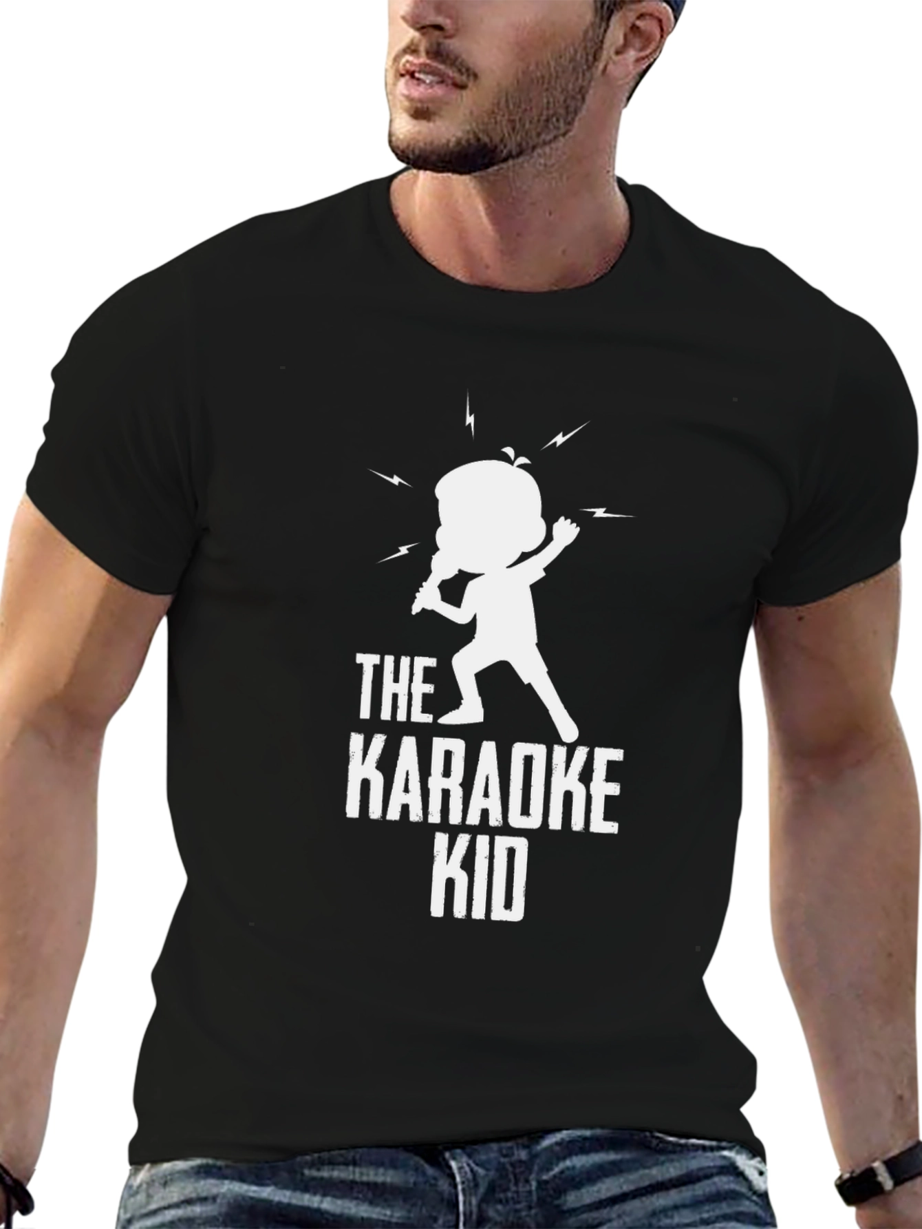 The Karaoke Kid T-Shirt - Black Novelty Tee