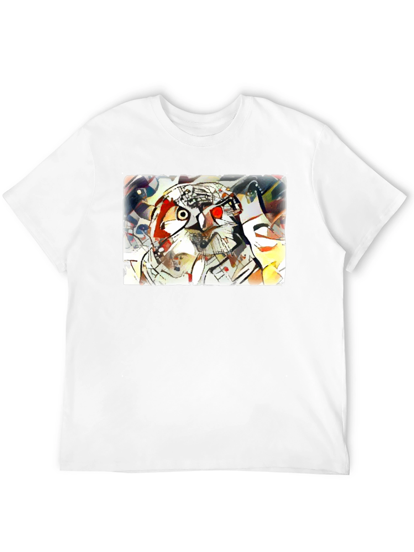 Abstract Owl Graphic Tee - Black