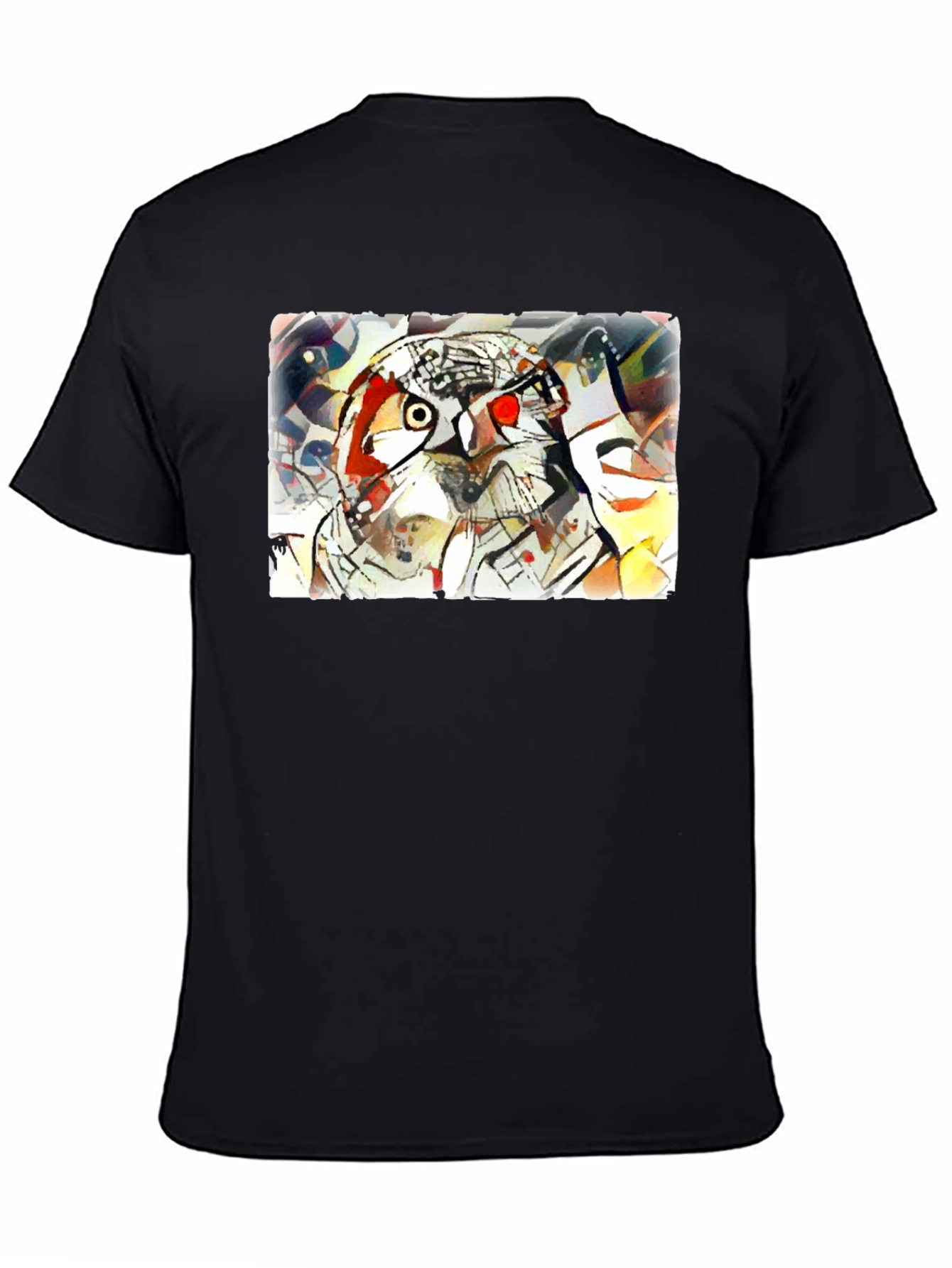 Abstract Owl Graphic Tee - Black