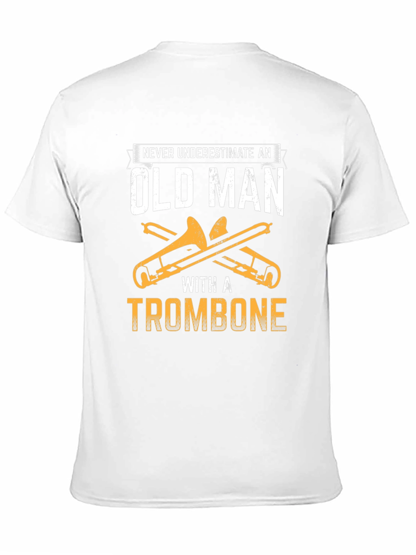 Old Man Trombone Player Black T-Shirt