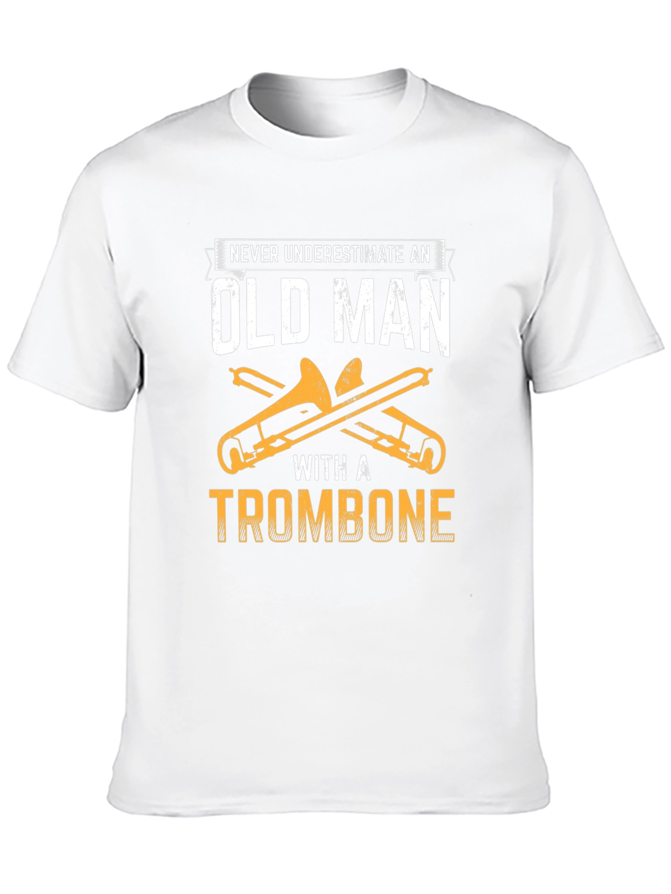 Old Man Trombone Player Black T-Shirt