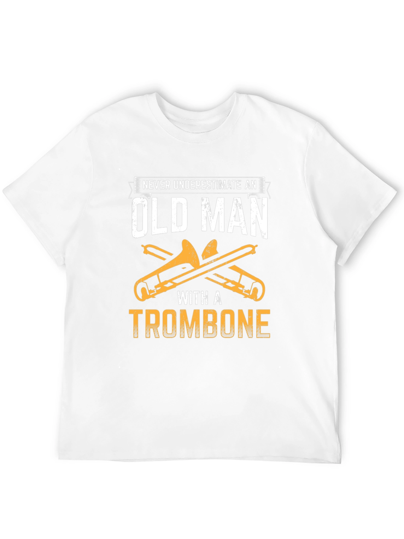 Old Man Trombone Player Black T-Shirt