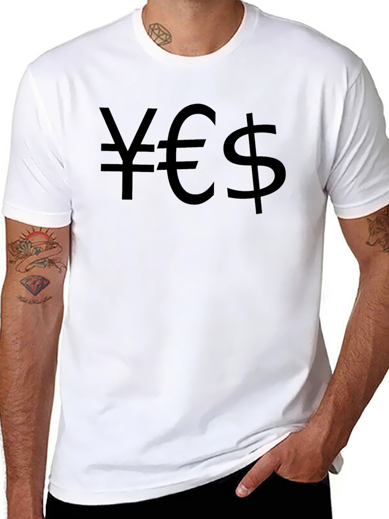Yen Euro Dollar Black Graphic Tee
