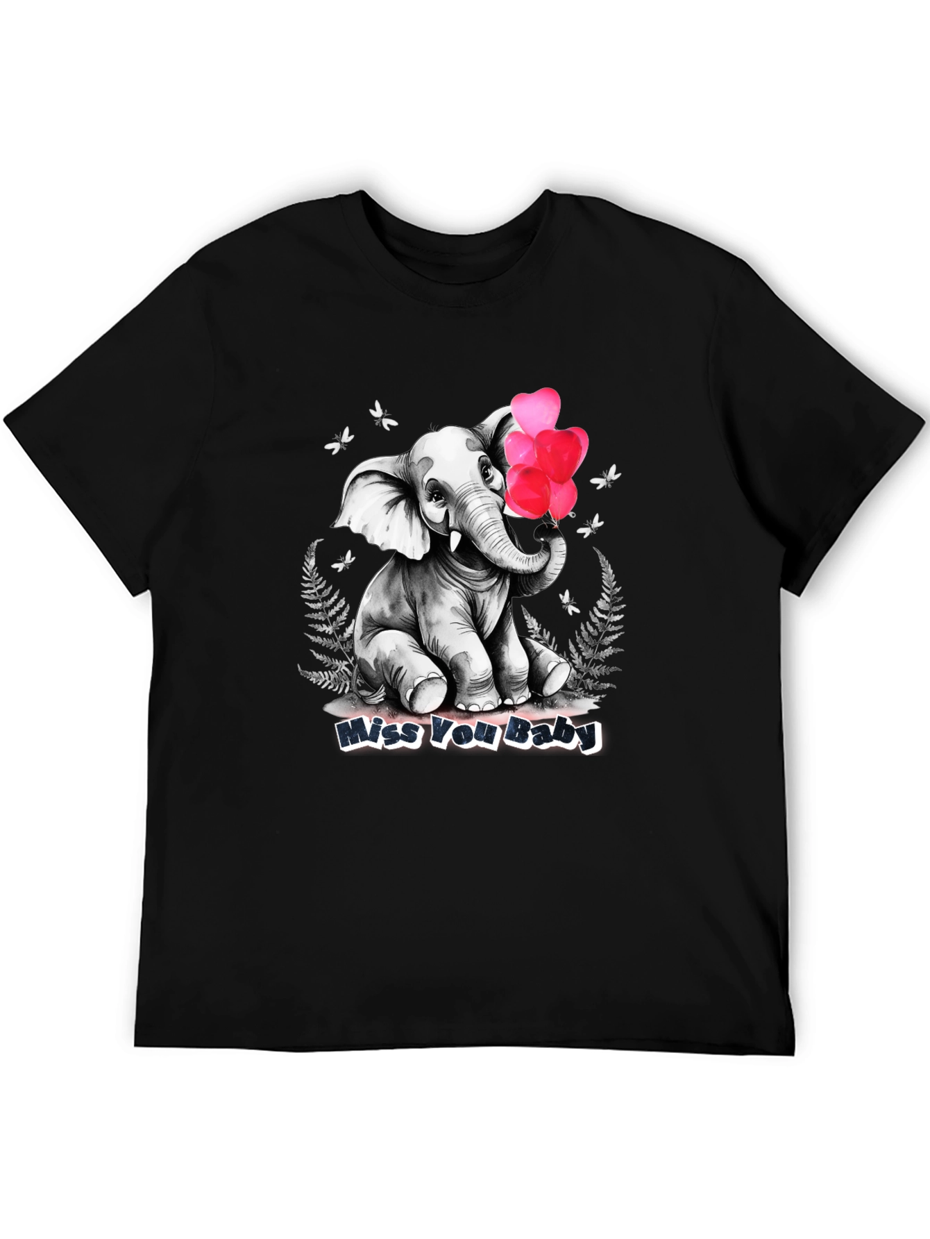 Miss You Baby Elephant Heart Balloons T-Shirt