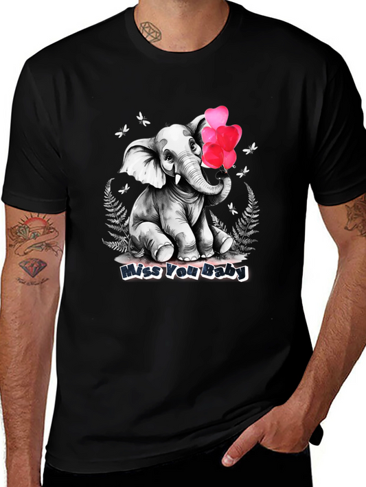 Miss You Baby Elephant Heart Balloons T-Shirt