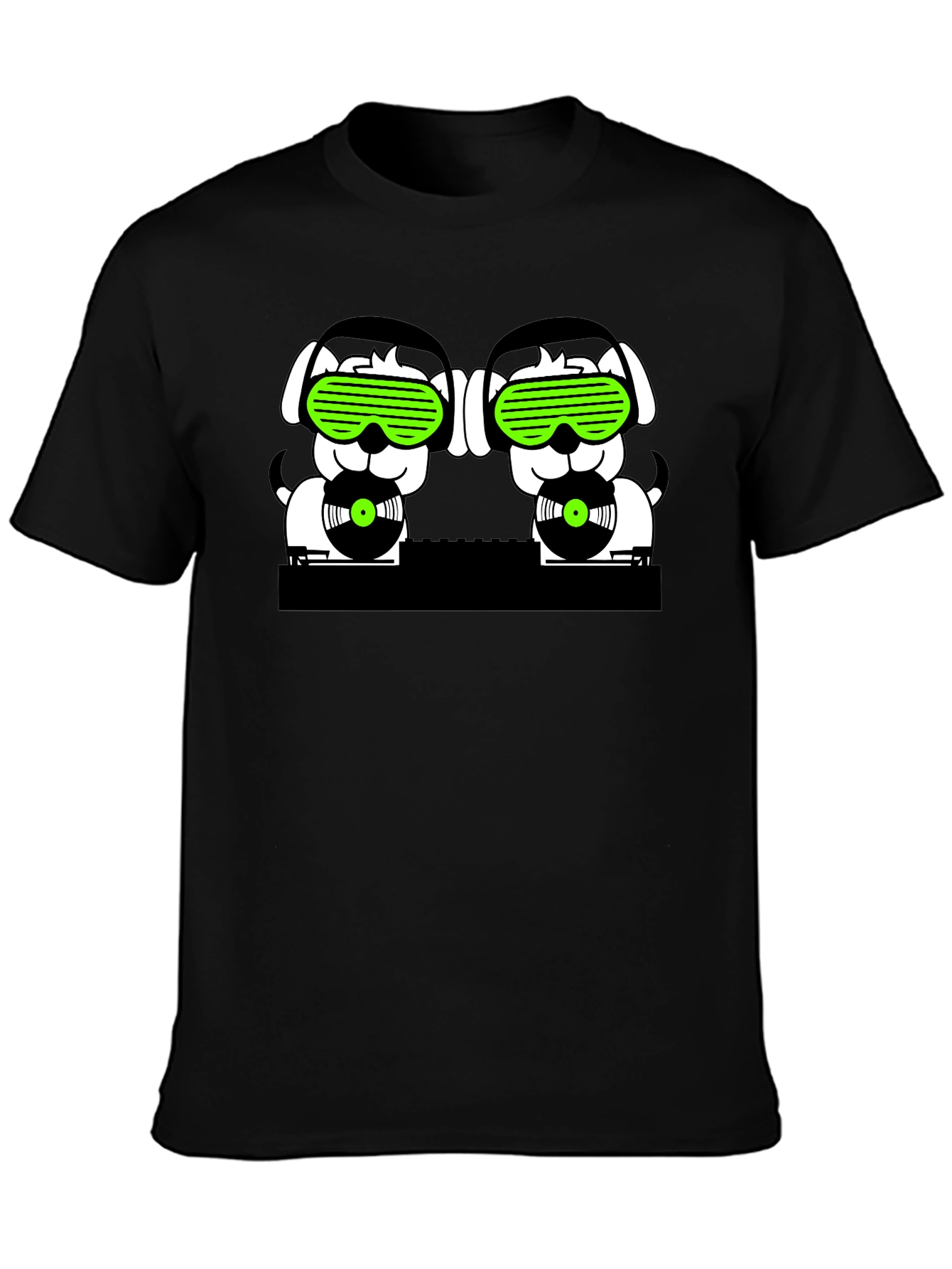 DJ Dogs Black T-Shirt - Funky Music Lover Tee