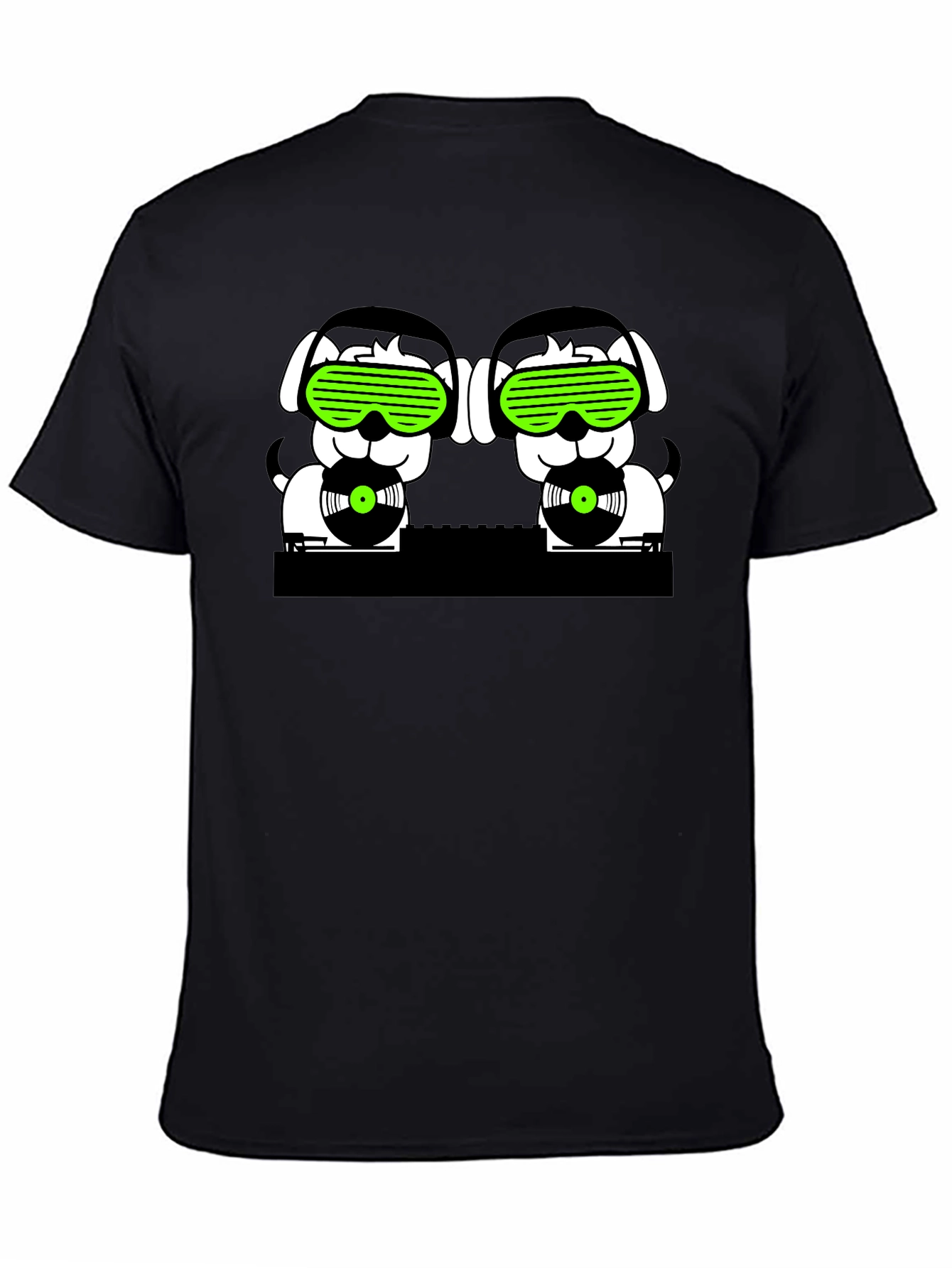 DJ Dogs Black T-Shirt - Funky Music Lover Tee