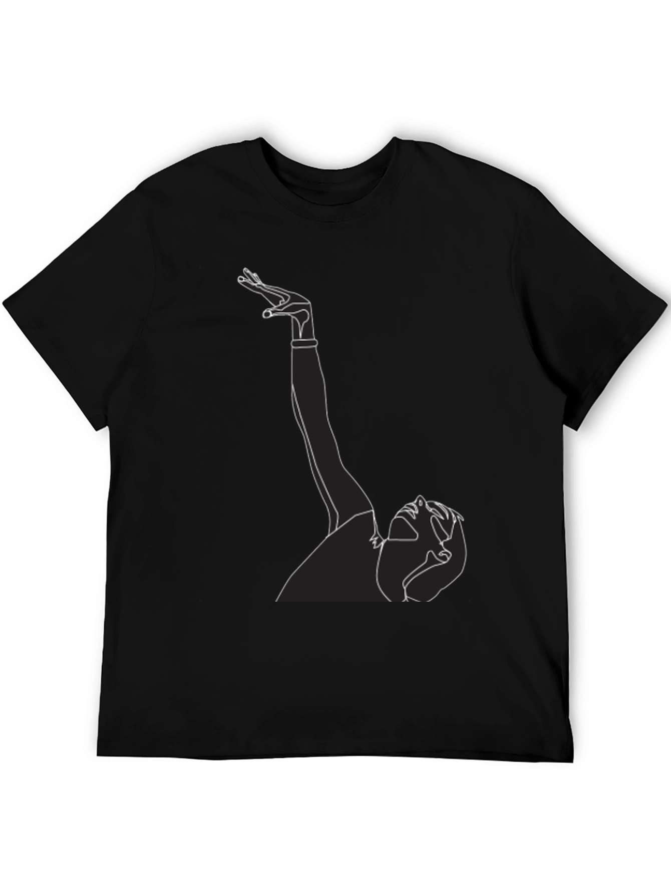 Line Art Graphic Tee - Black T-Shirt