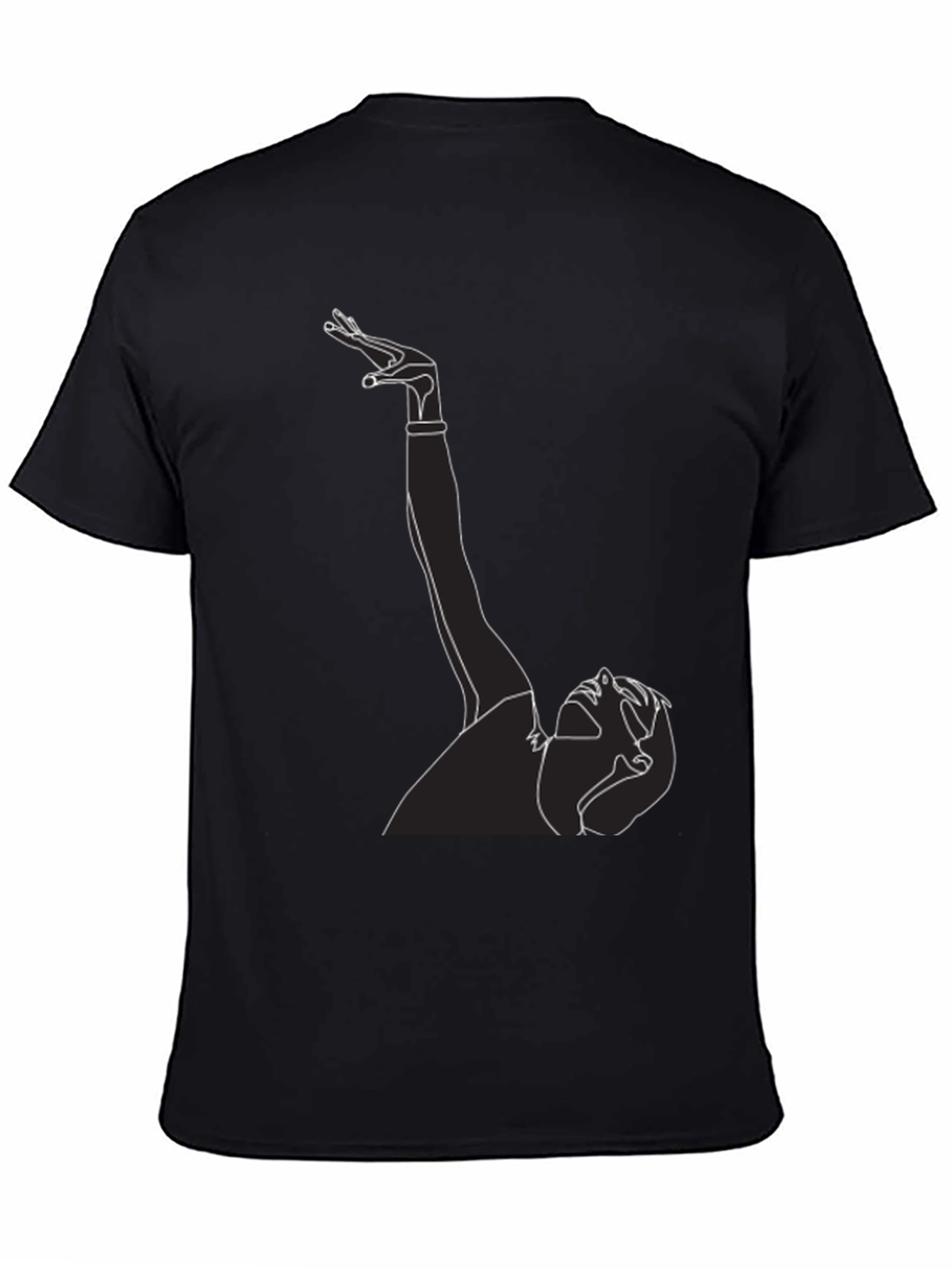 Line Art Graphic Tee - Black T-Shirt