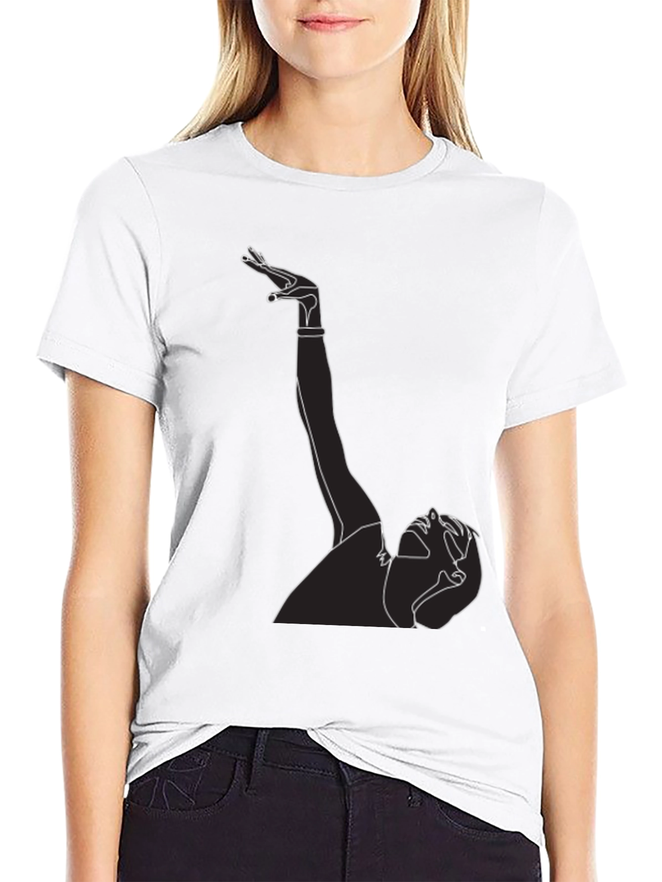 Line Art Graphic Tee - Black T-Shirt