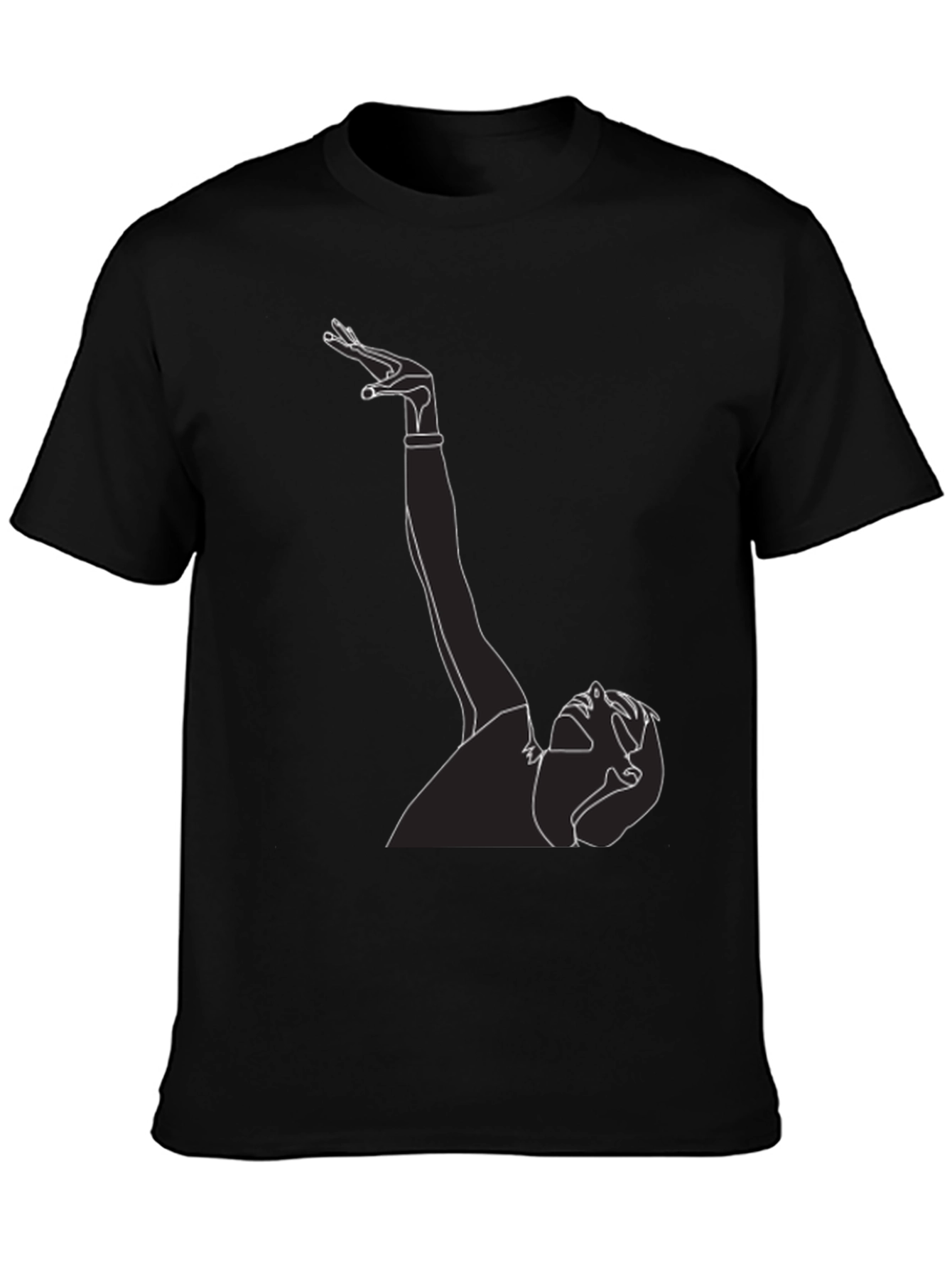 Line Art Graphic Tee - Black T-Shirt