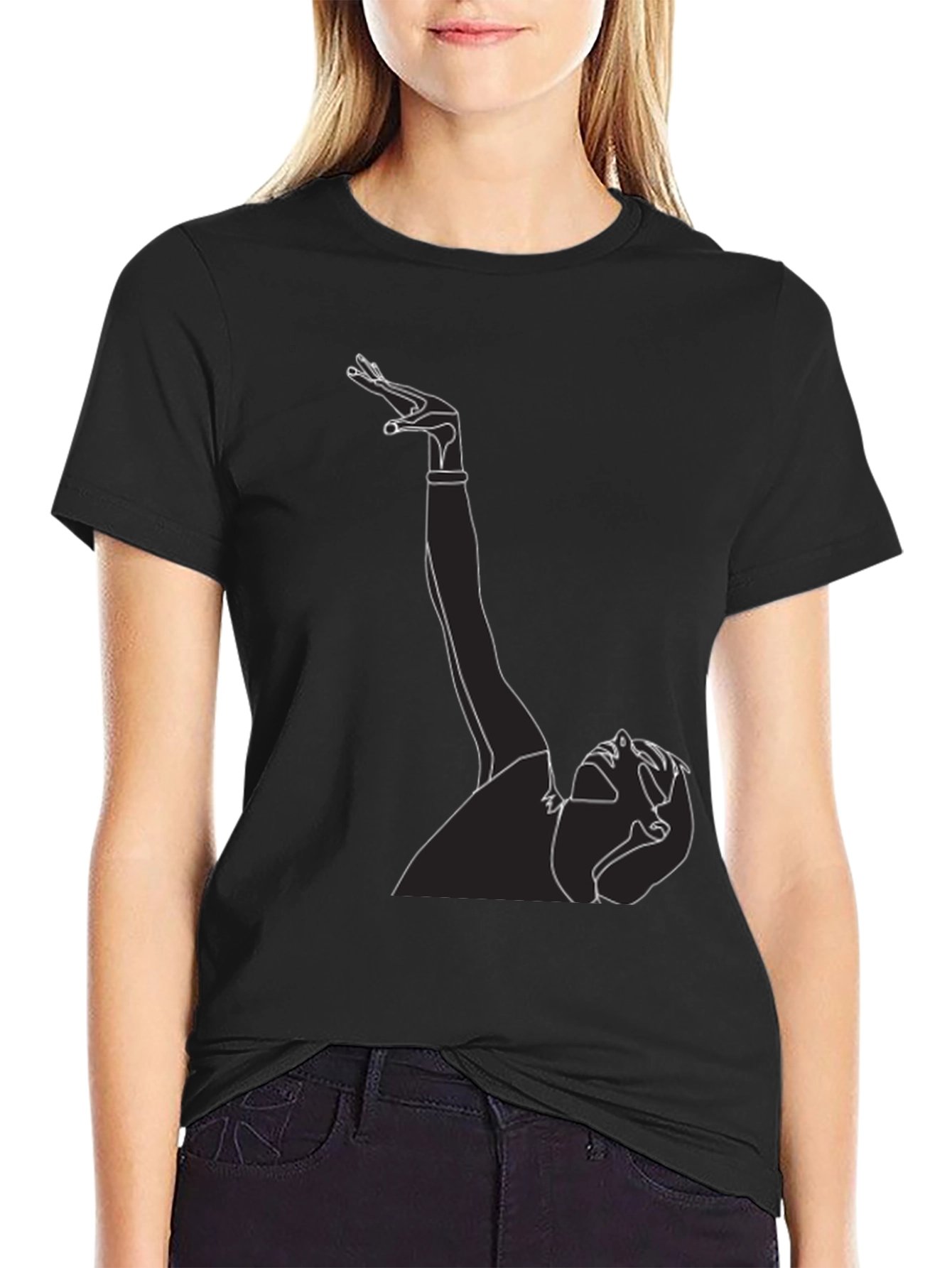 Line Art Graphic Tee - Black T-Shirt