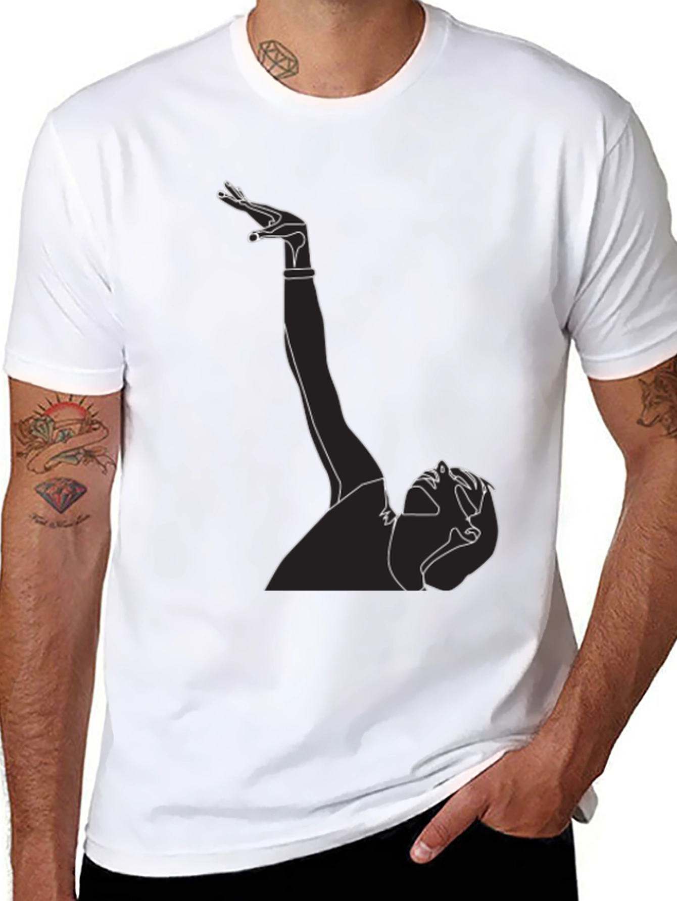 Line Art Graphic Tee - Black T-Shirt