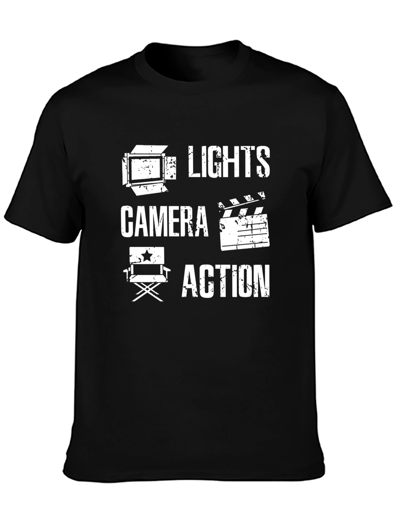 Lights Camera Action Graphic Tee - Movie Lover Shirt