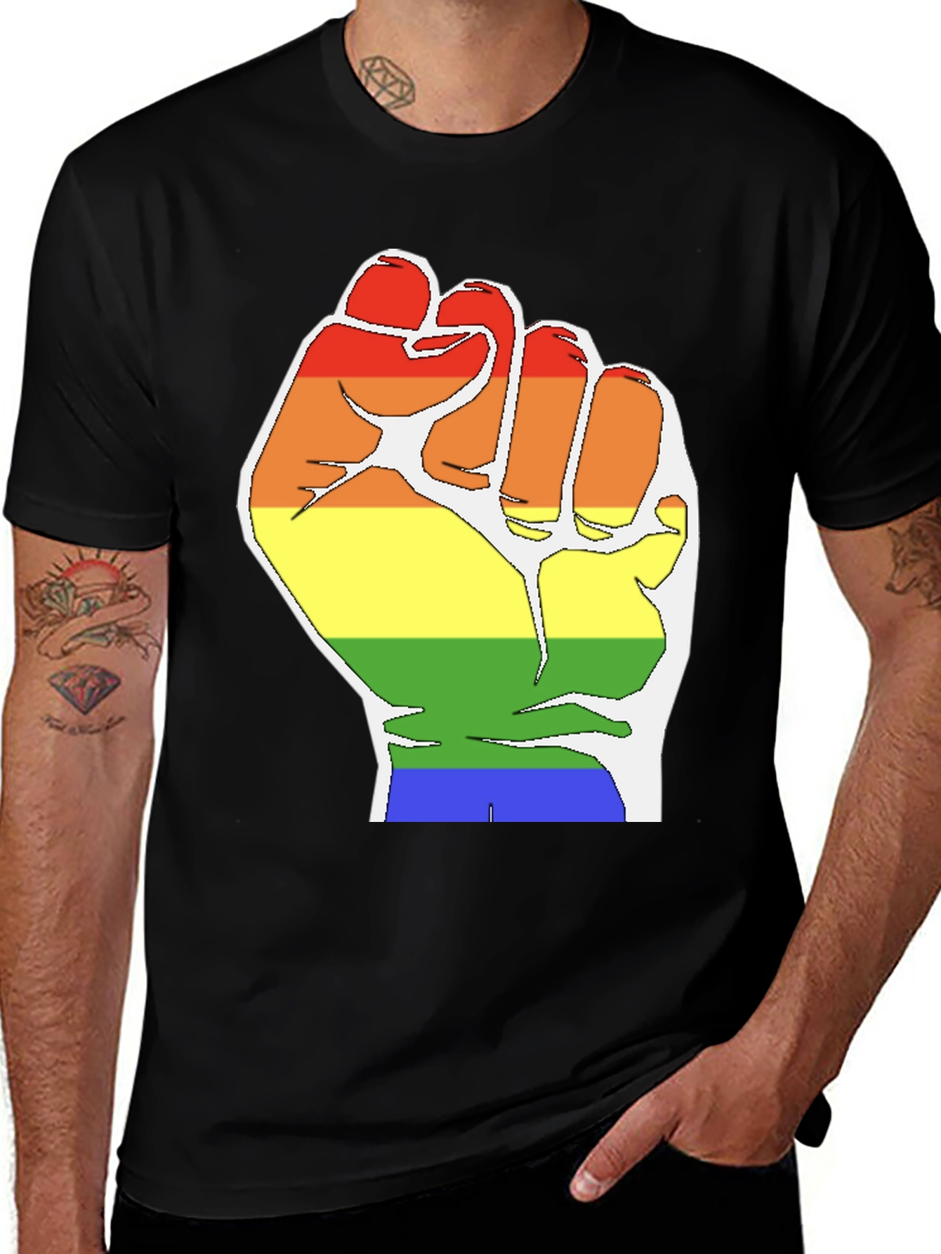 Pride Fist T-Shirt - Black LGBTQ Equality Tee