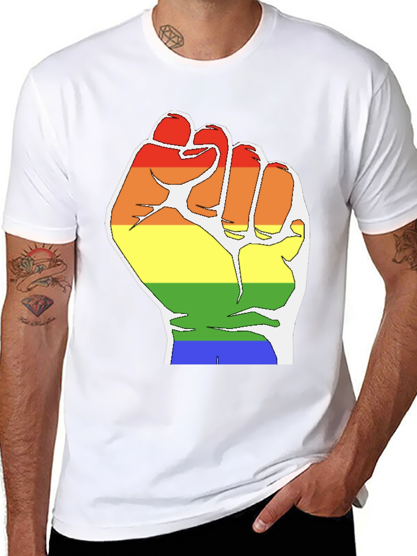 Pride Fist T-Shirt - Black LGBTQ Equality Tee