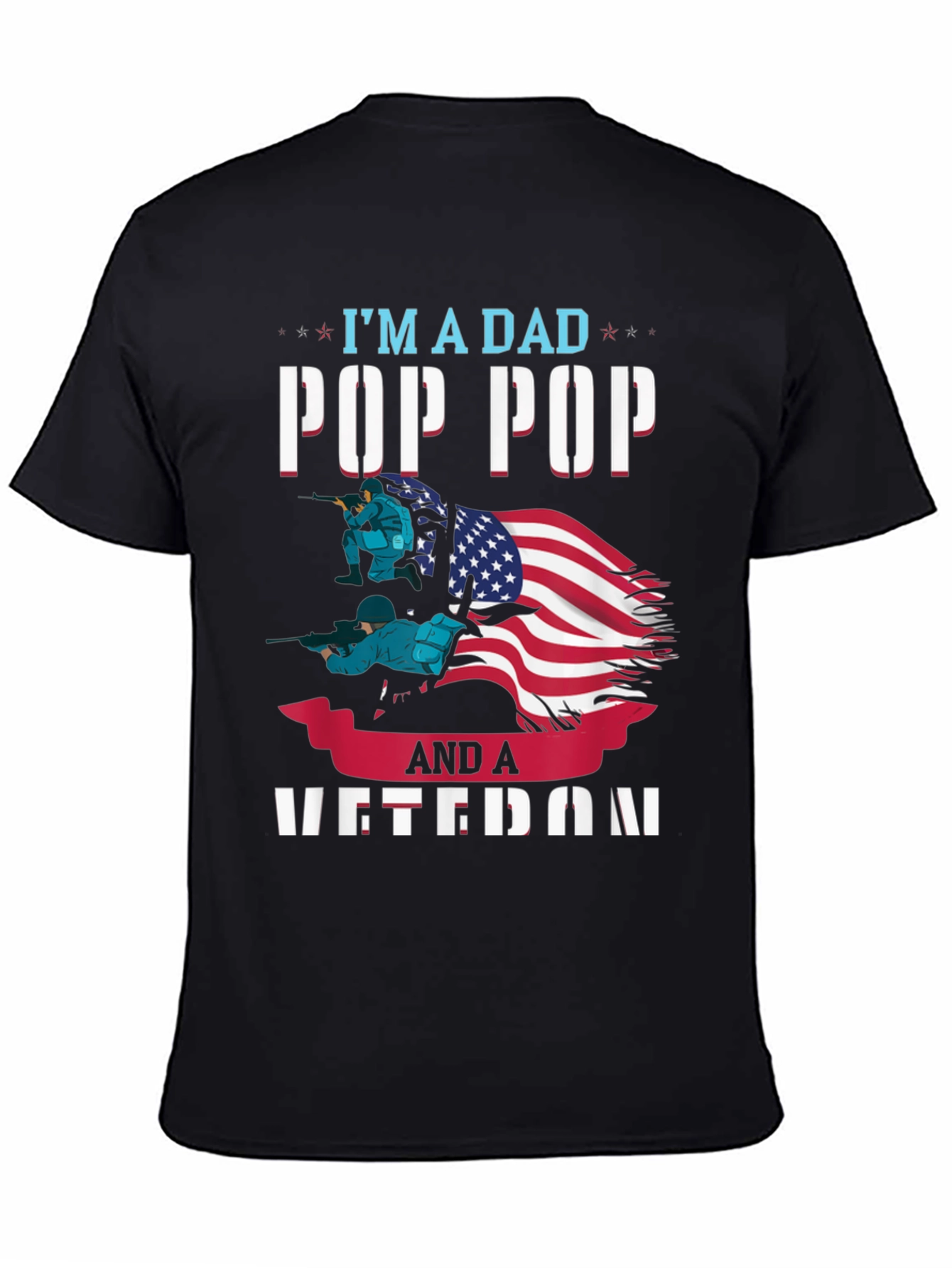 Dad Pop Pop Veteran Graphic T-Shirt