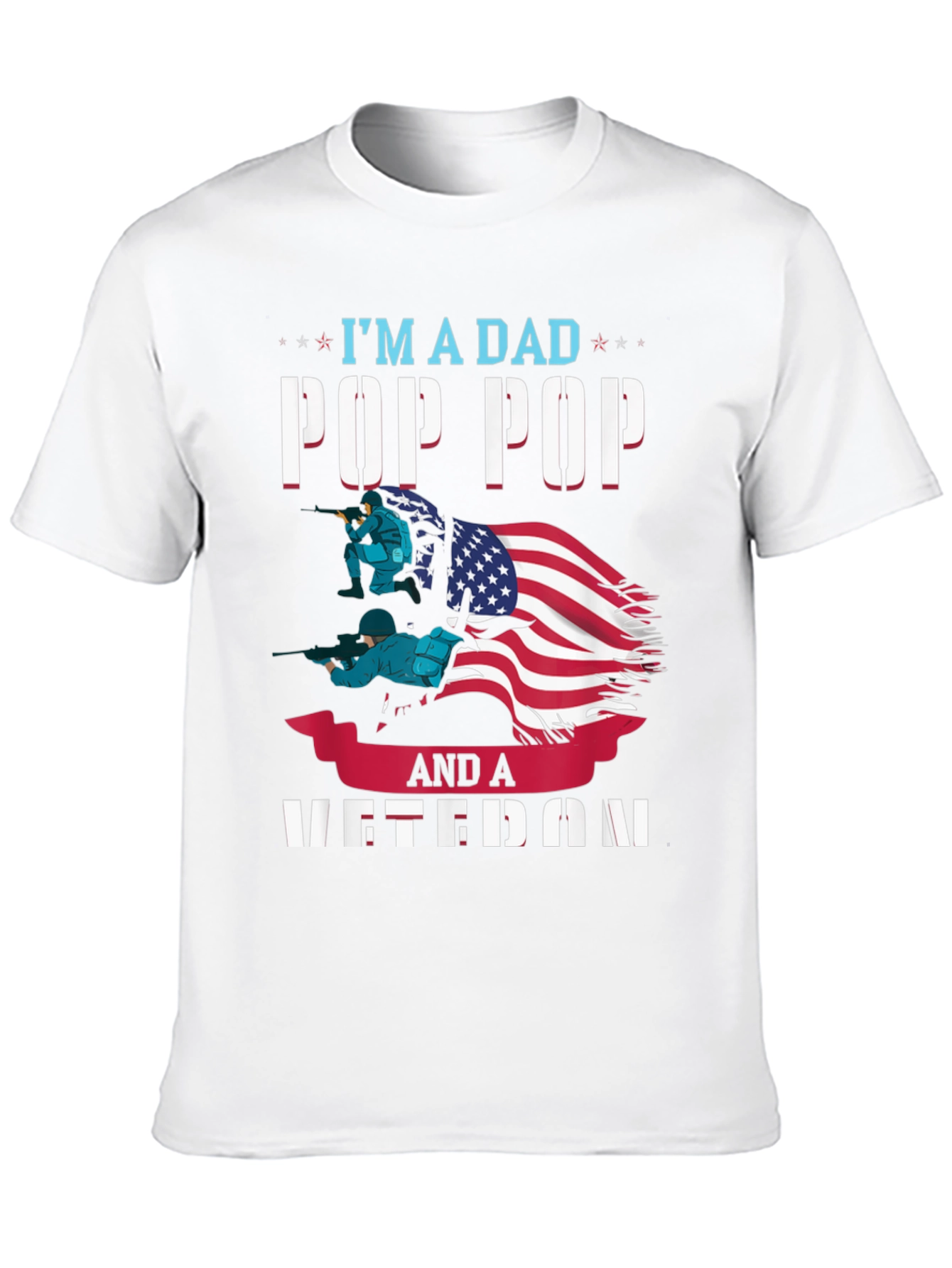 Dad Pop Pop Veteran Graphic T-Shirt