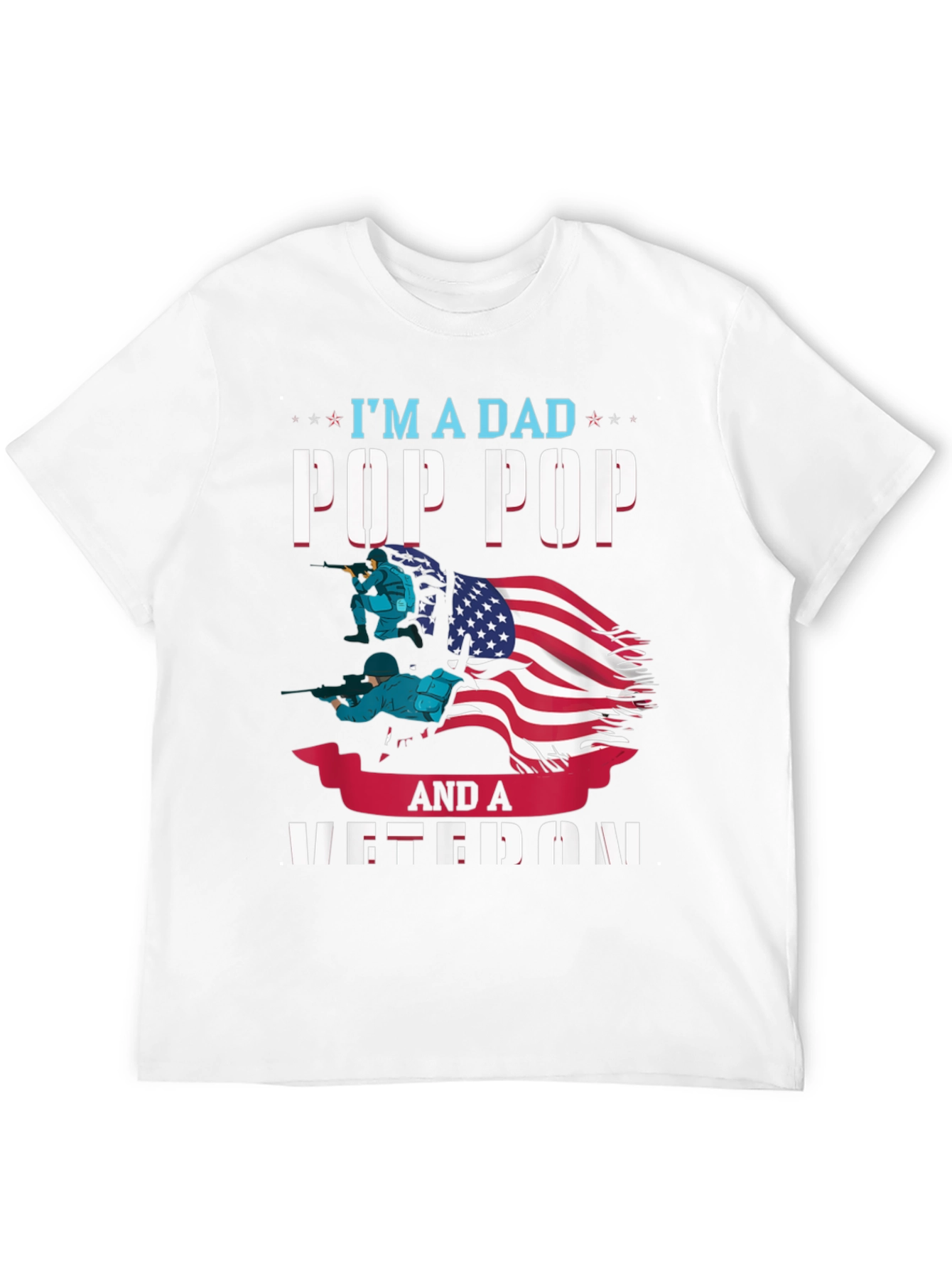 Dad Pop Pop Veteran Graphic T-Shirt