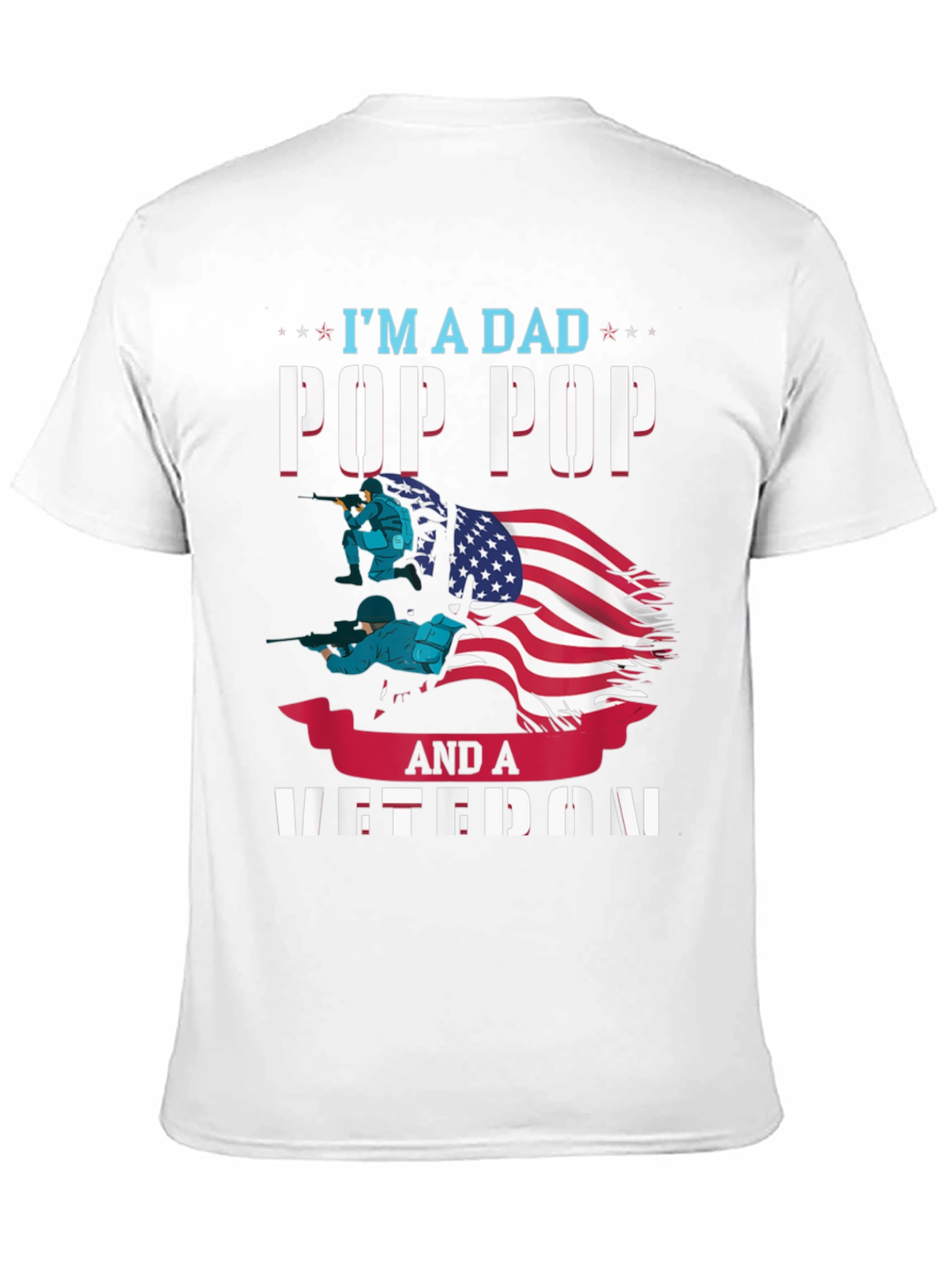 Dad Pop Pop Veteran Graphic T-Shirt
