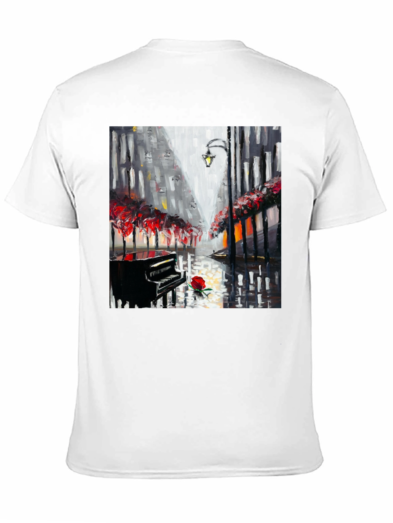 Piano Rose Art Graphic T-Shirt