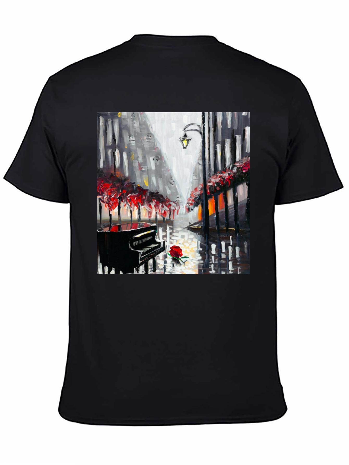 Piano Rose Art Graphic T-Shirt