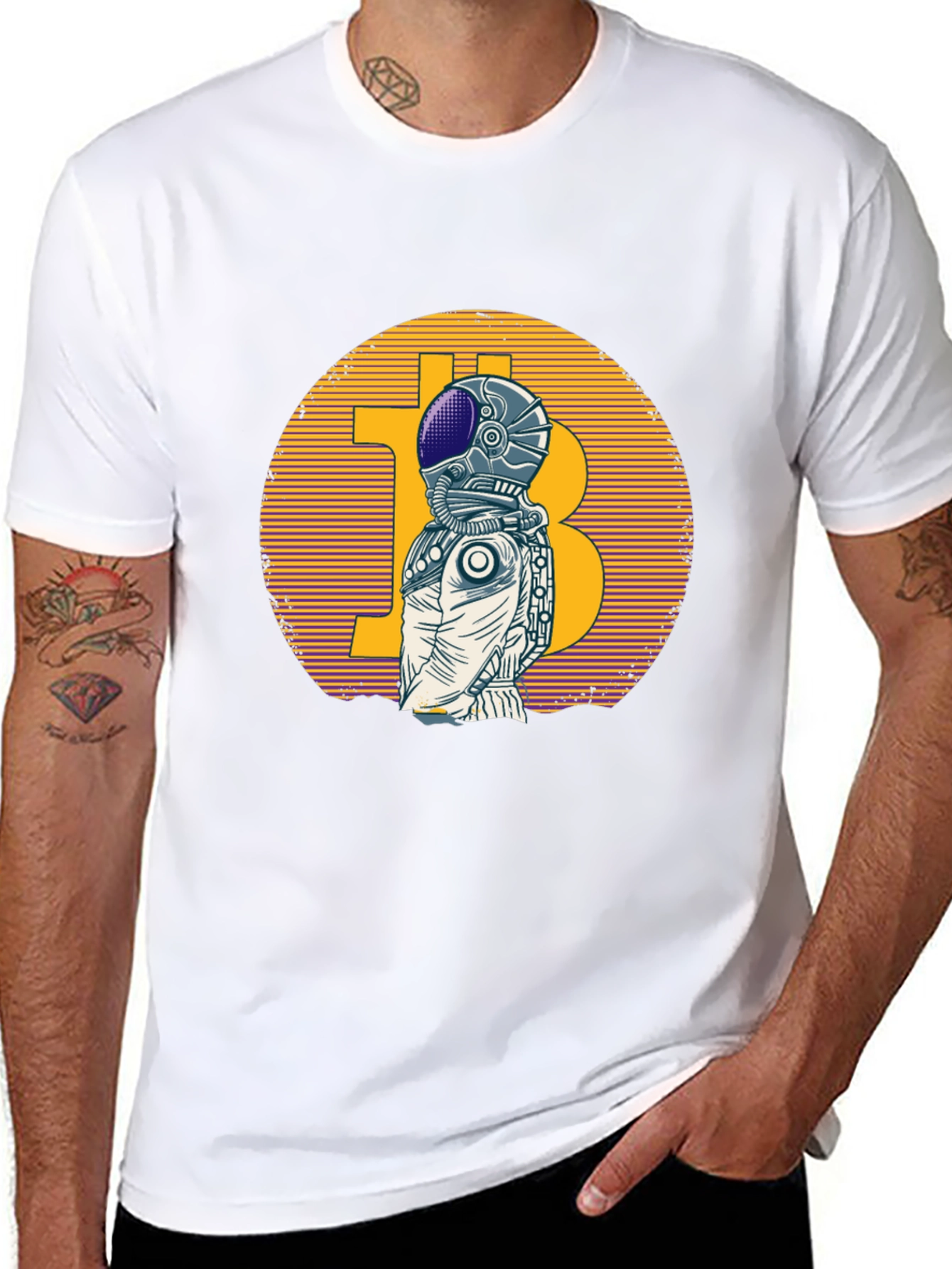 Bitcoin Astronaut Graphic T-Shirt - Crypto Space Tee