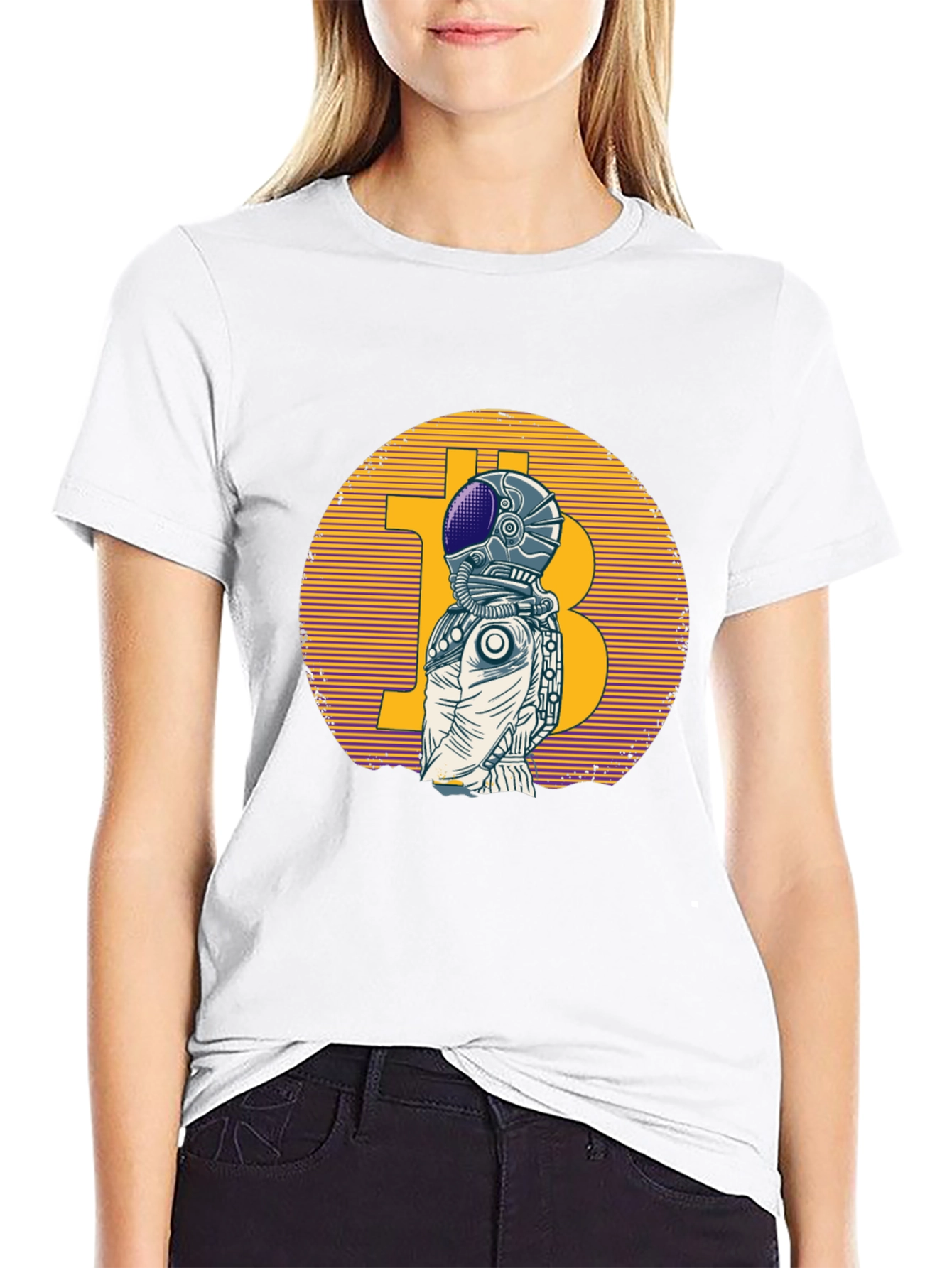Bitcoin Astronaut Graphic T-Shirt - Crypto Space Tee