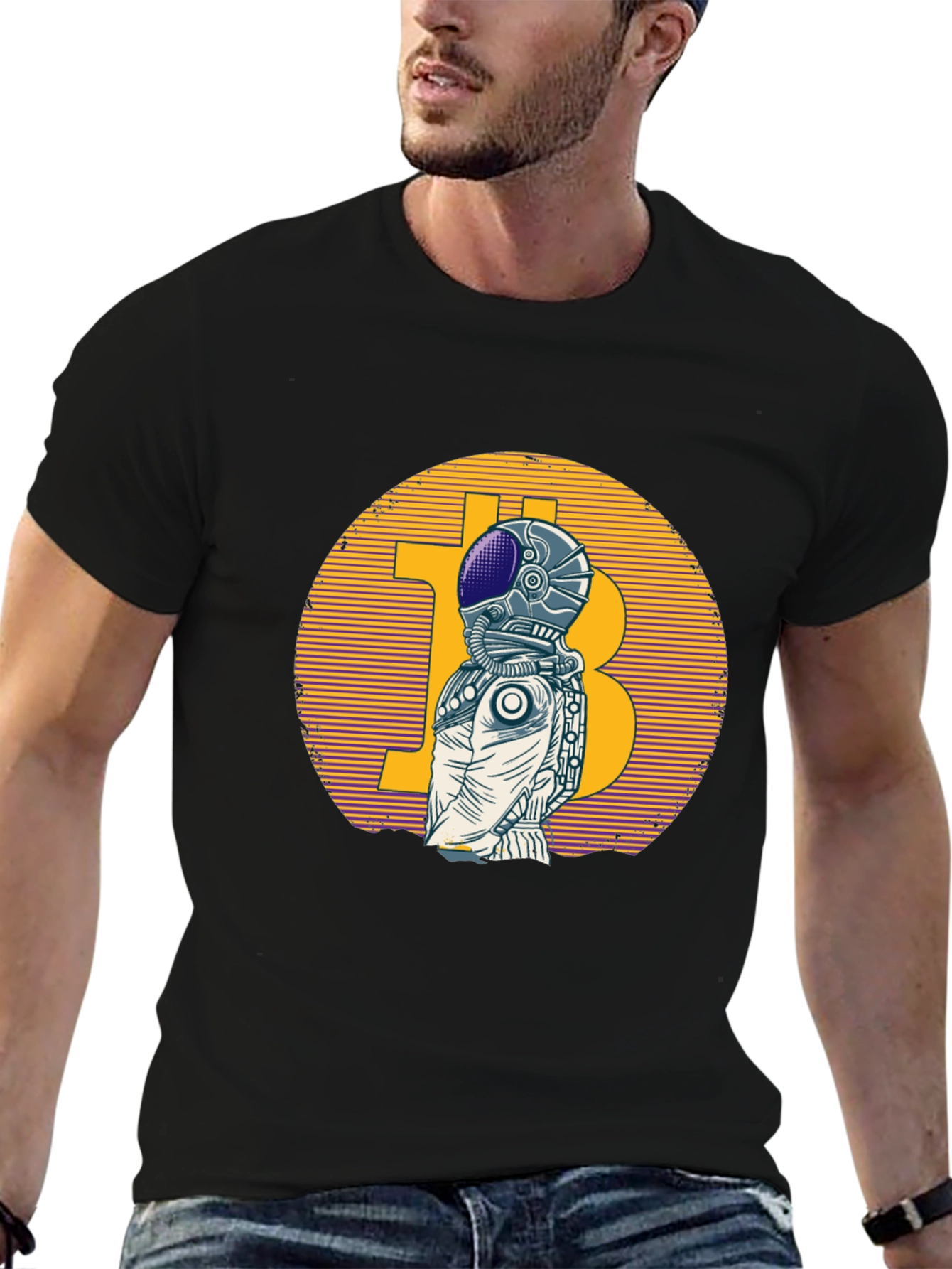 Bitcoin Astronaut Graphic T-Shirt - Crypto Space Tee