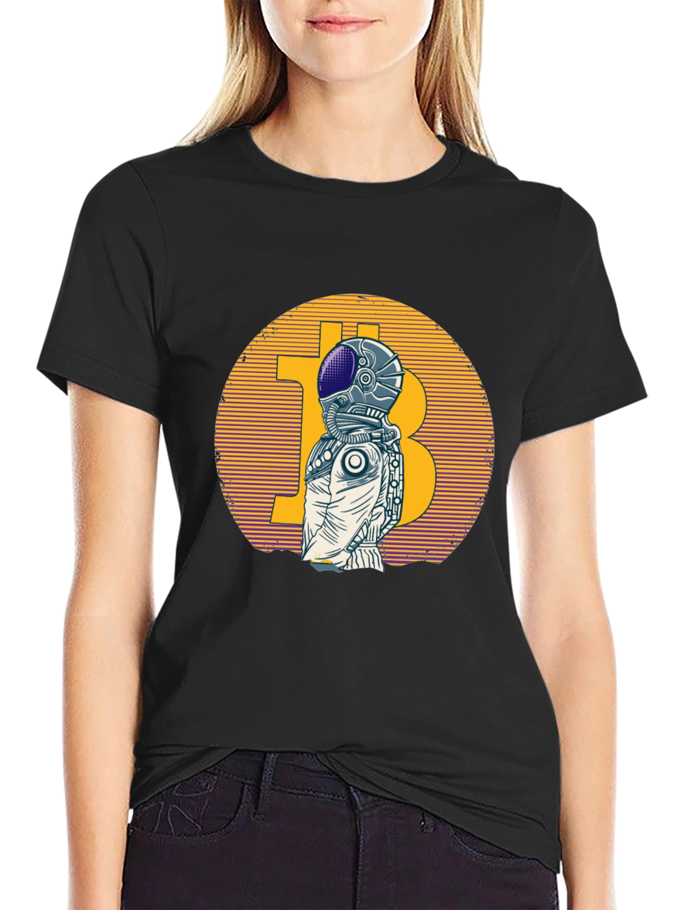 Bitcoin Astronaut Graphic T-Shirt - Crypto Space Tee