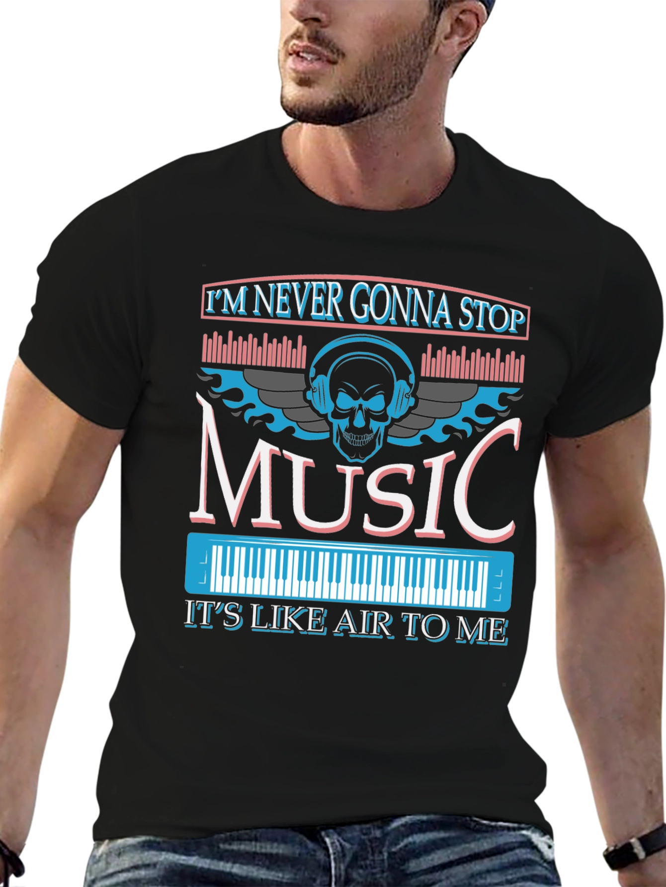 Music Skull Graphic T-Shirt