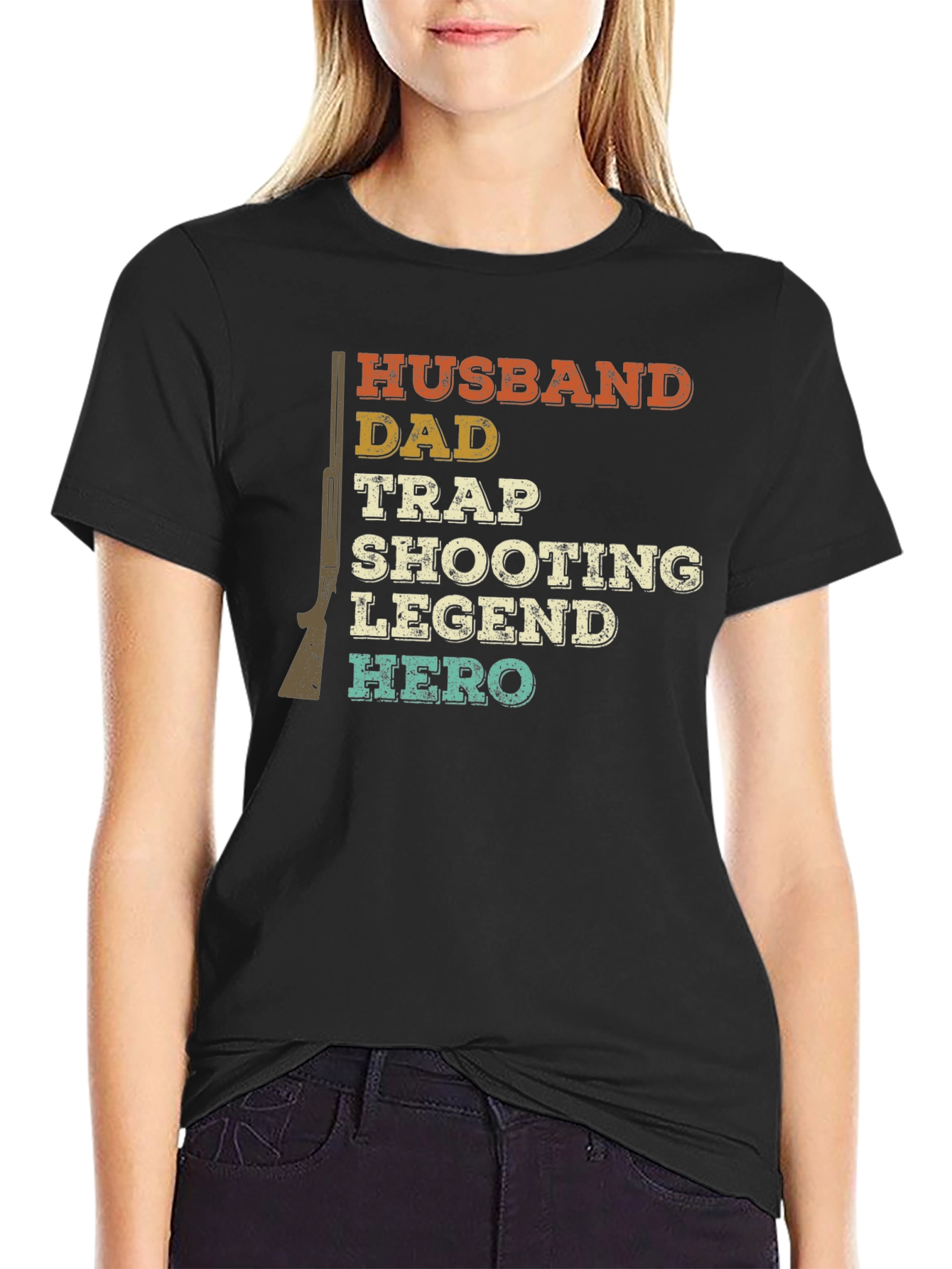 Husband Dad Trap Shooting Legend Hero Tee