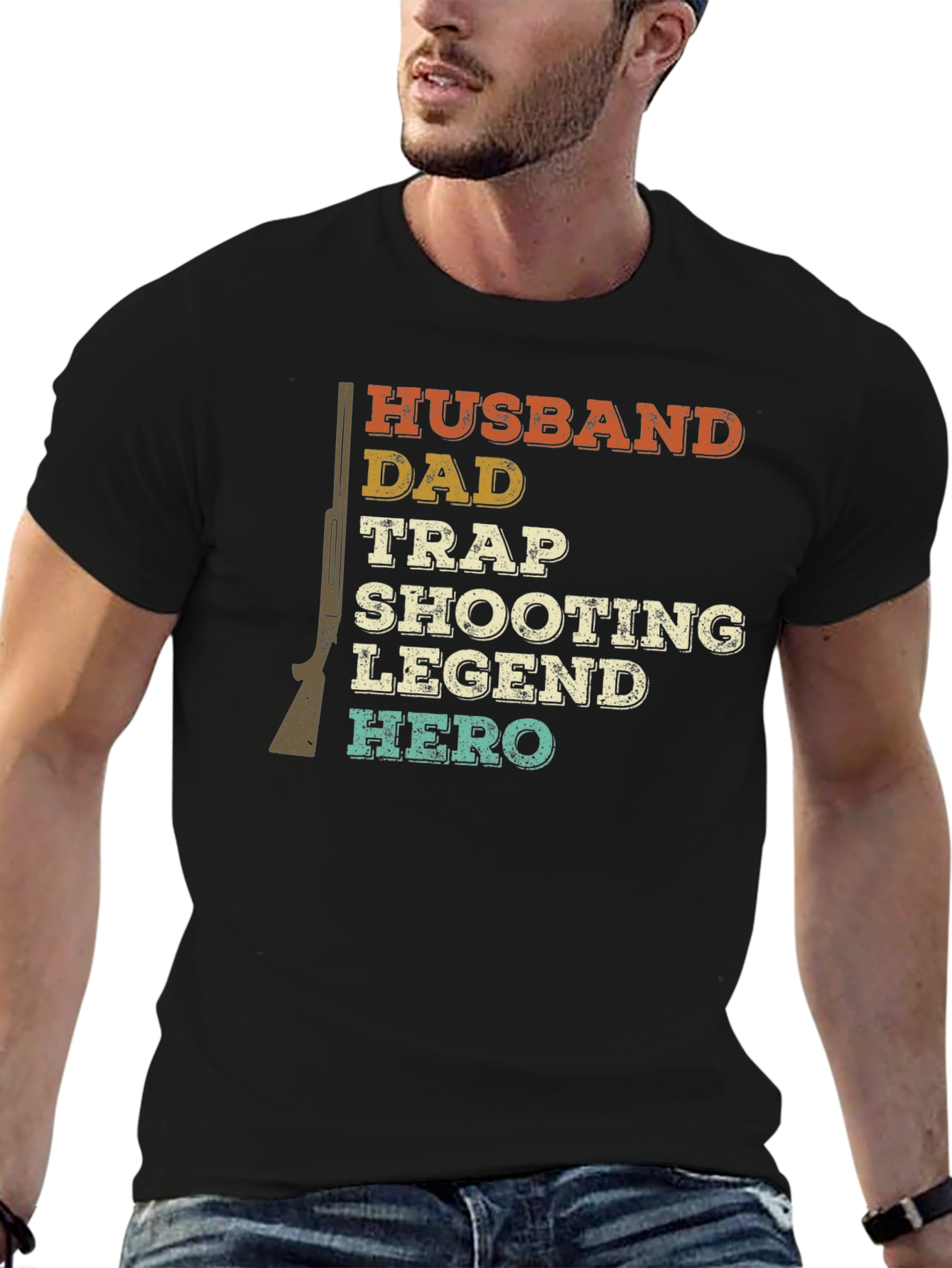 Husband Dad Trap Shooting Legend Hero Tee
