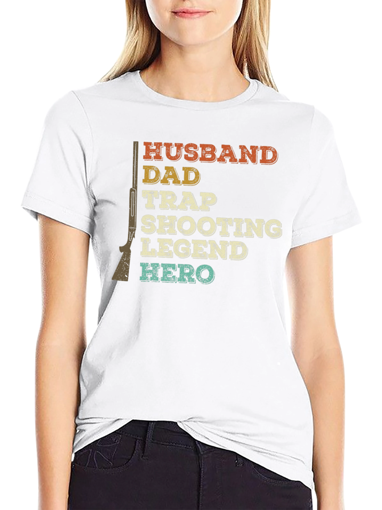 Husband Dad Trap Shooting Legend Hero Tee