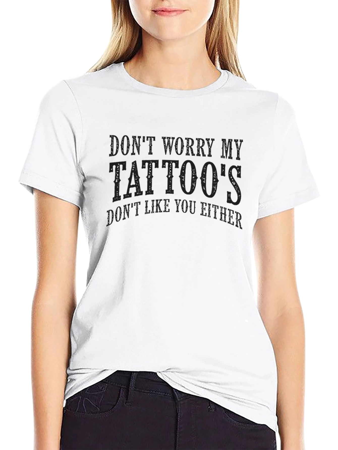 Dont Worry My Tattoos Mens Black Graphic Tee