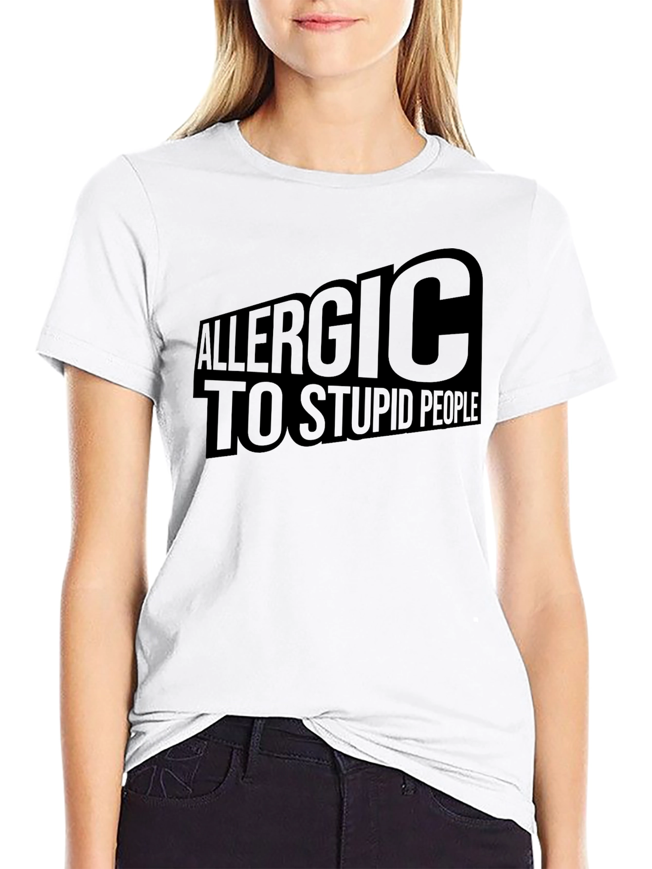 Allergic to Stupid People Black Graphic T-Shirt