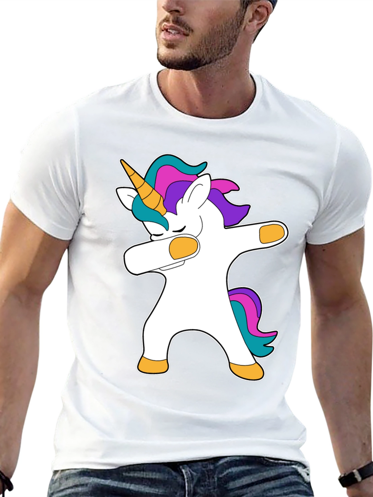 Dabbing Unicorn Black T-Shirt