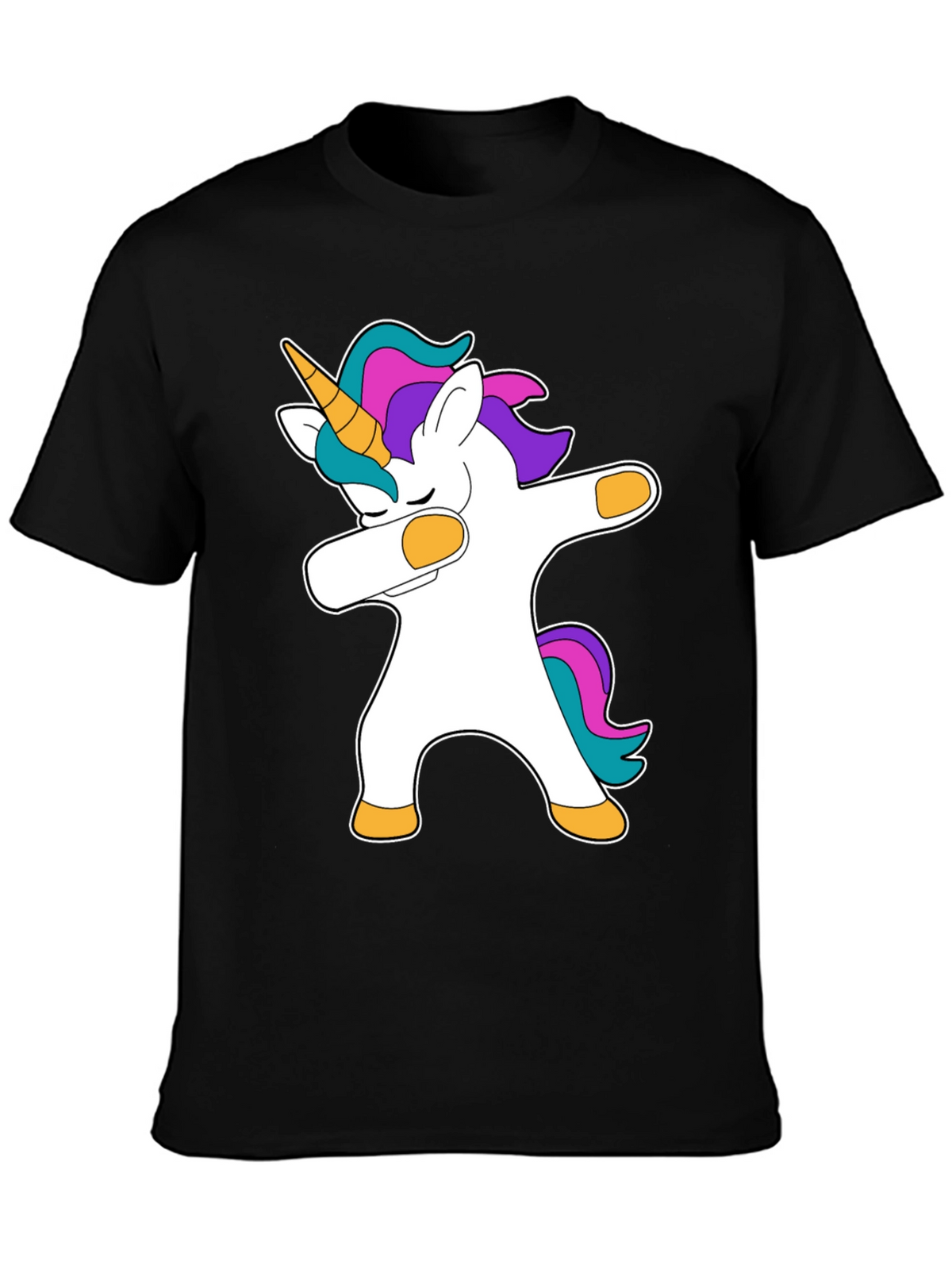 Dabbing Unicorn Black T-Shirt