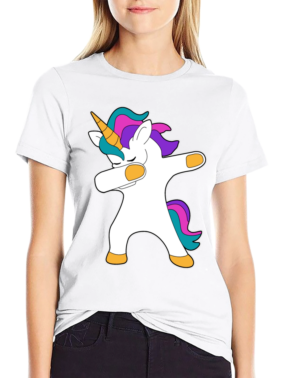 Dabbing Unicorn Black T-Shirt