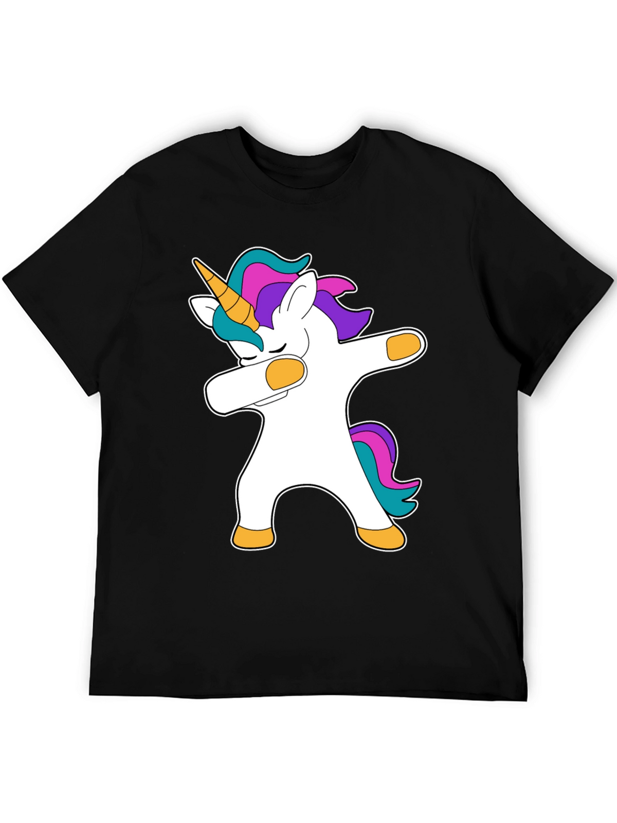 Dabbing Unicorn Black T-Shirt