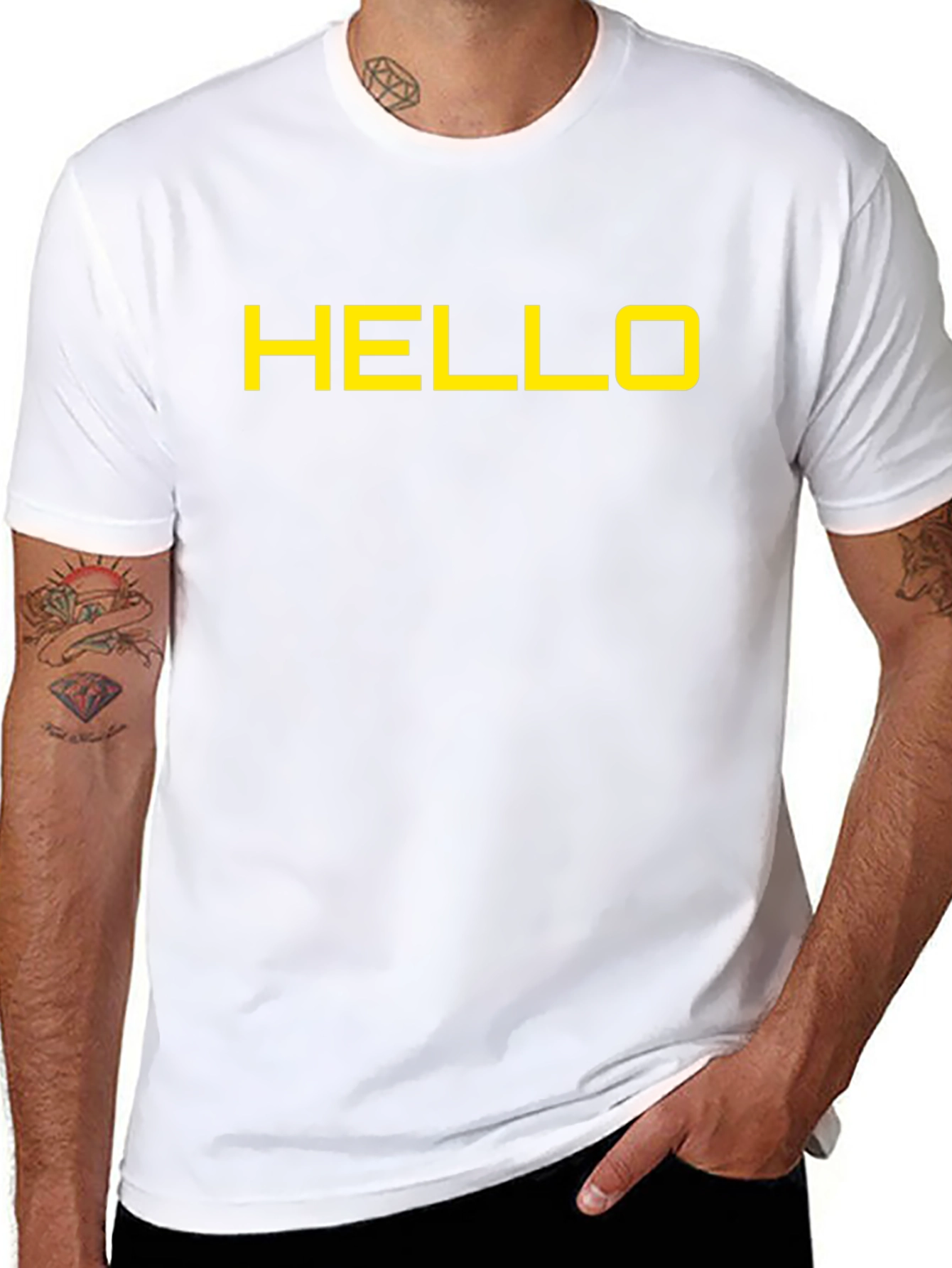 HELLO Graphic Print T-Shirt - Casual Comfort