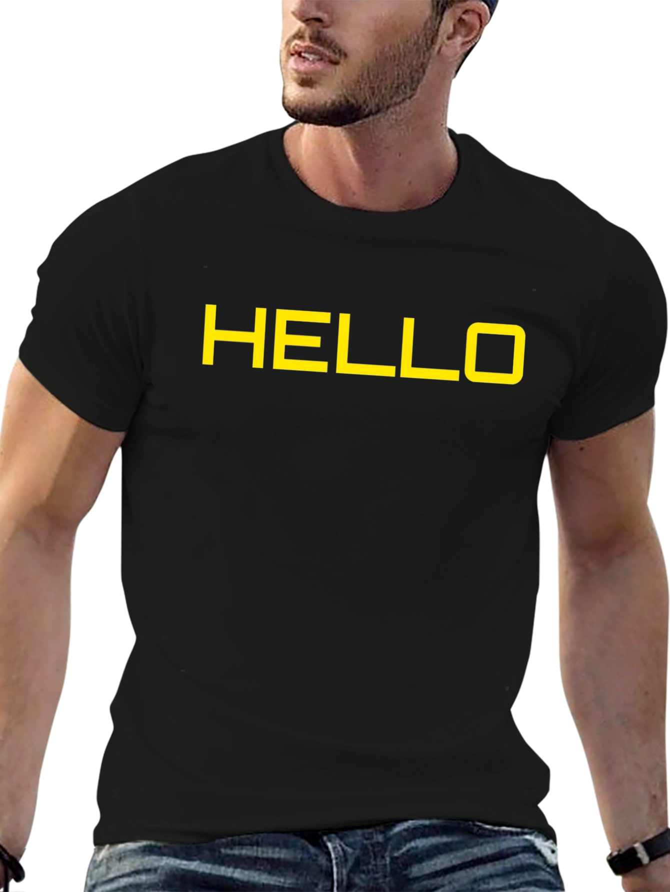 HELLO Graphic Print T-Shirt - Casual Comfort