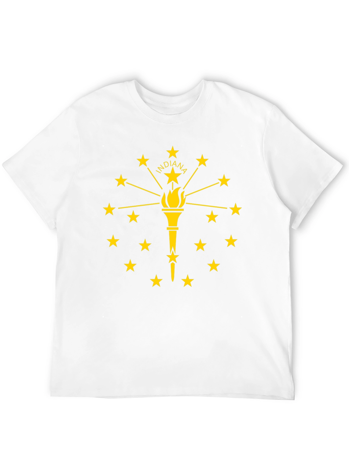 Indiana State Flag Graphic Tee - Black Cotton