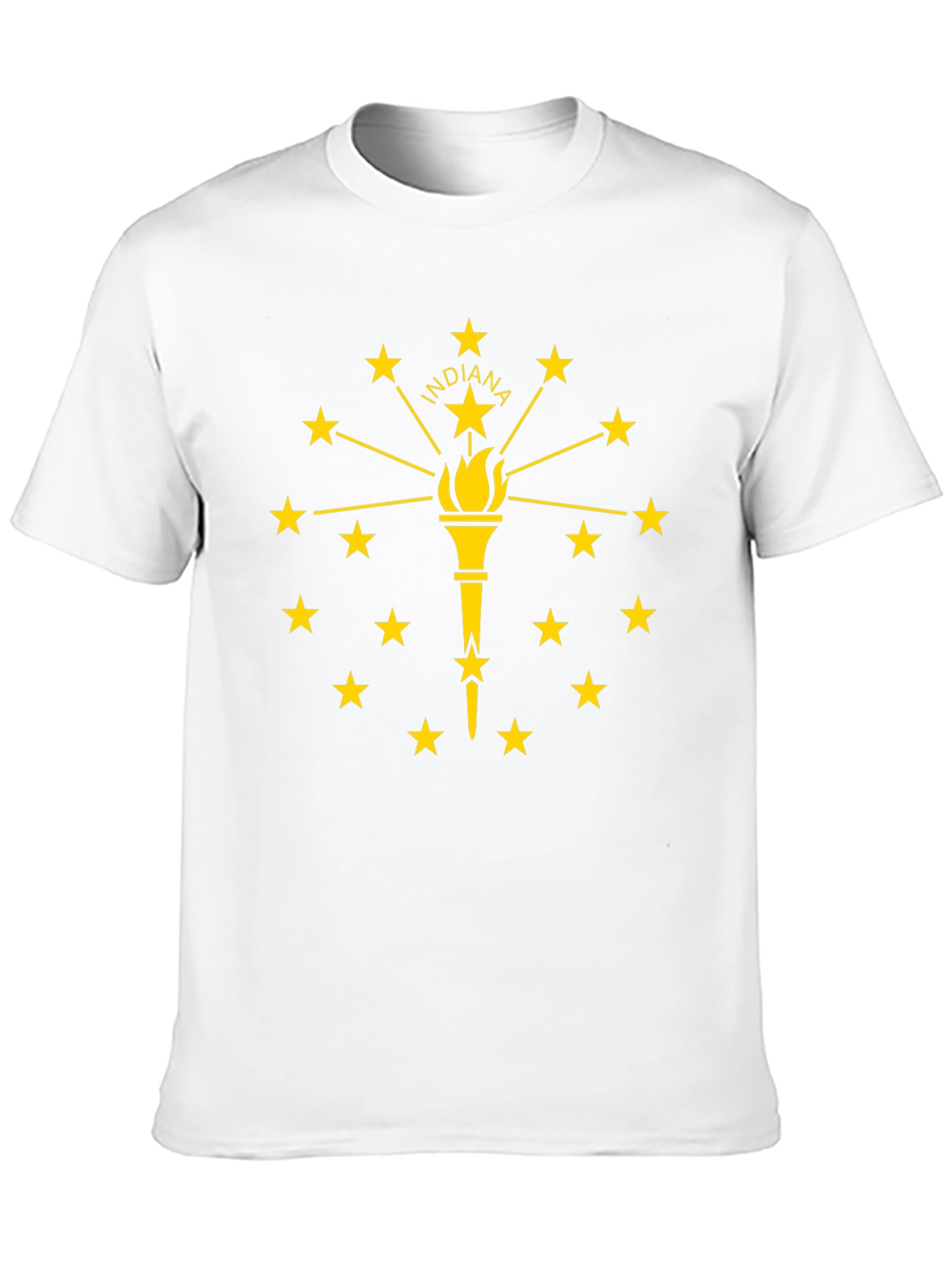 Indiana State Flag Graphic Tee - Black Cotton