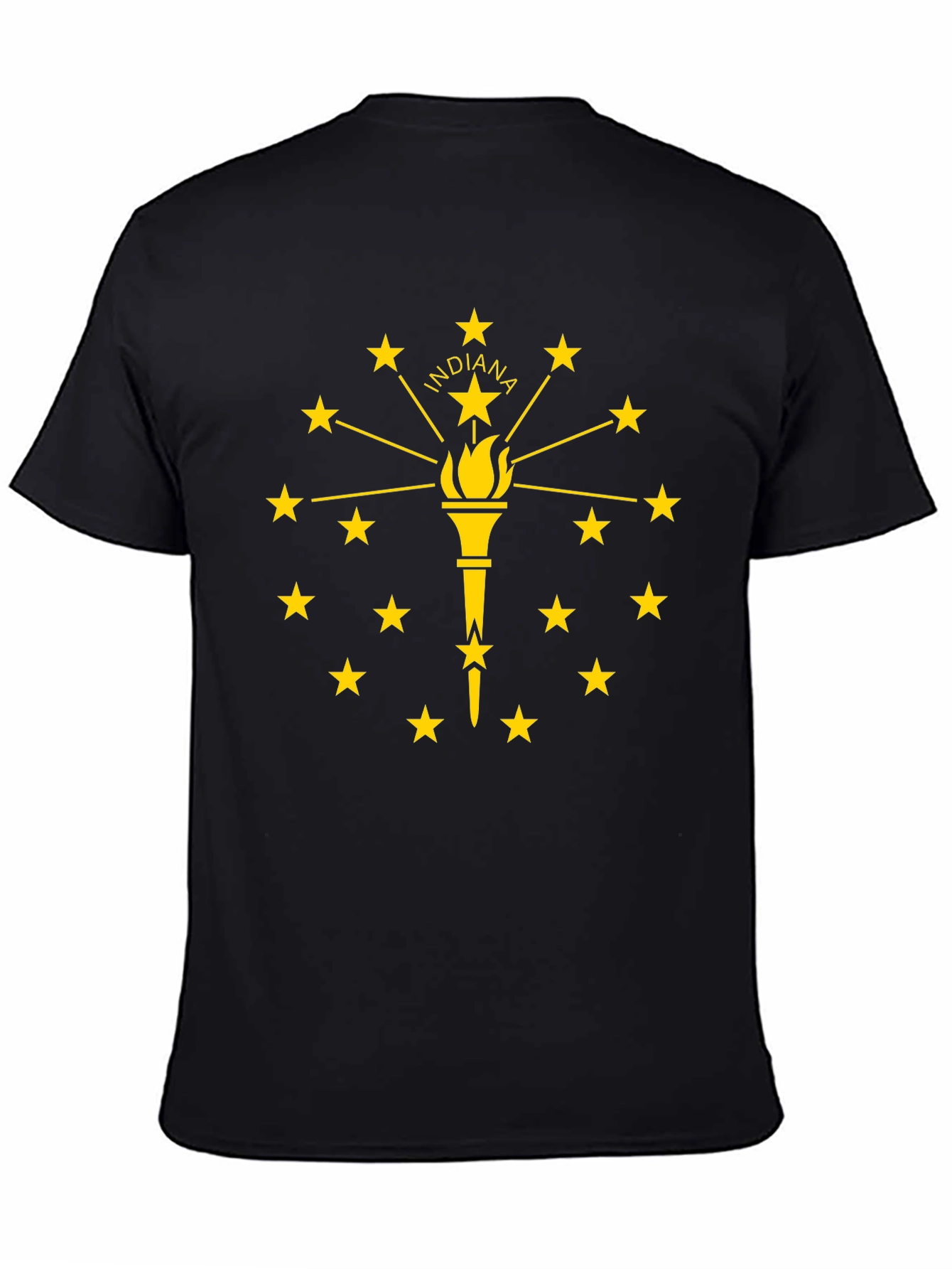 Indiana State Flag Graphic Tee - Black Cotton
