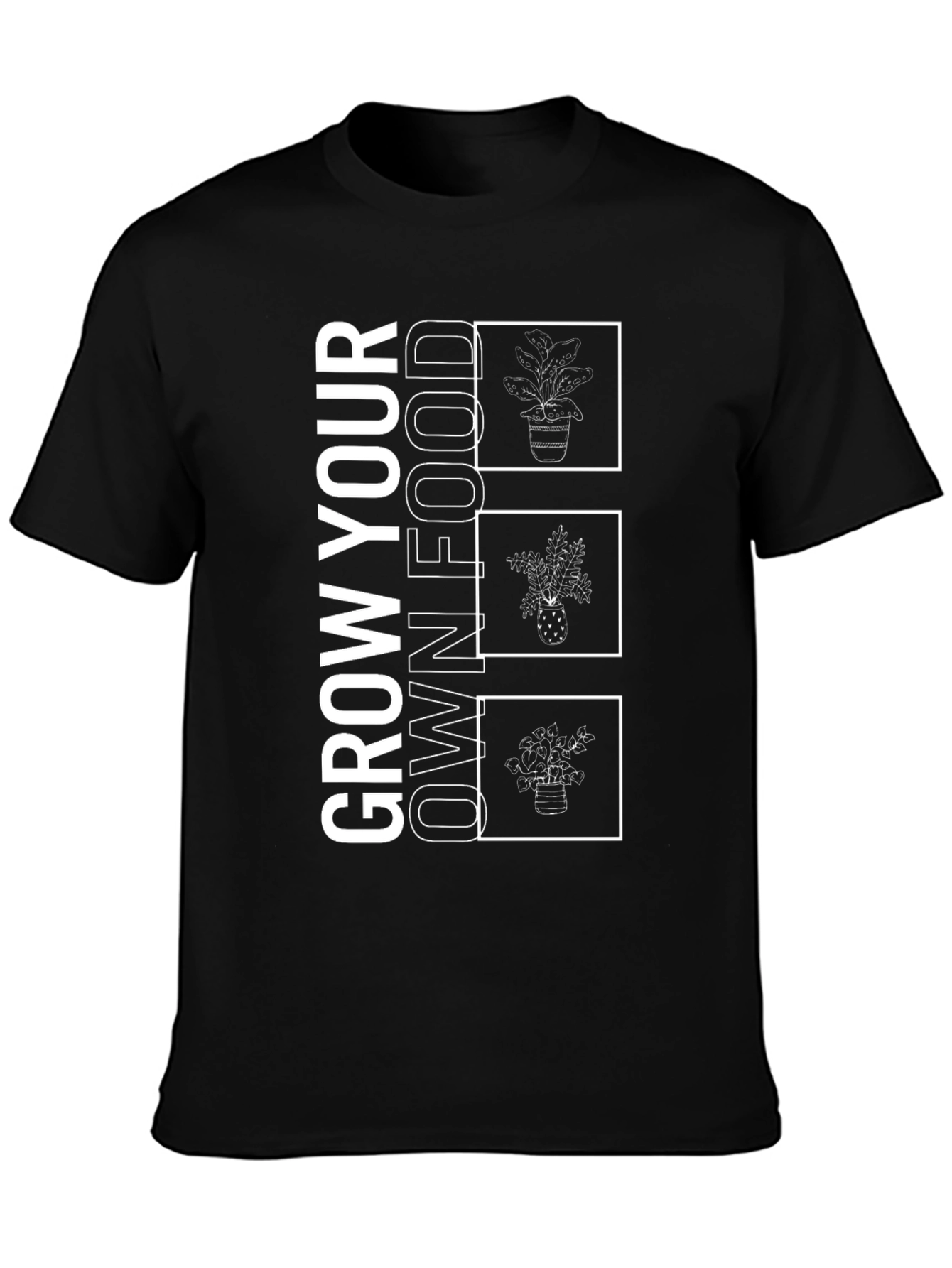Grow Your Own Food Black Graphic Tee
