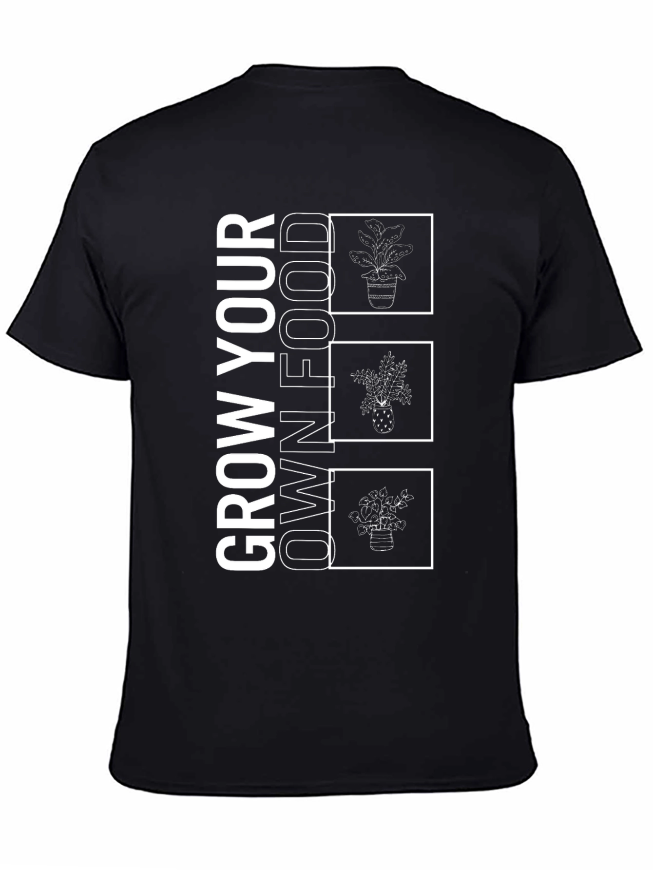 Grow Your Own Food Black Graphic Tee