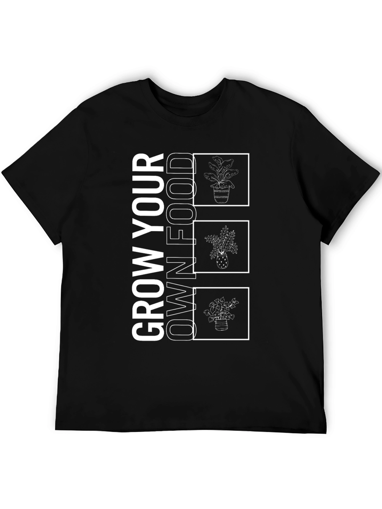 Grow Your Own Food Black Graphic Tee